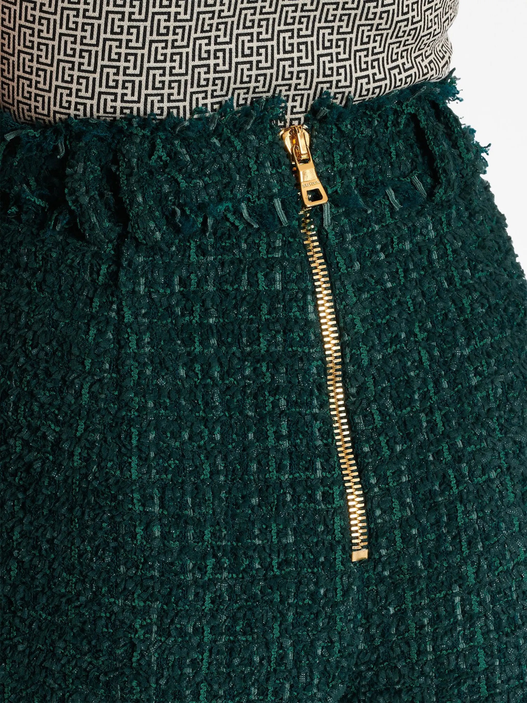 button-detail tweed shorts