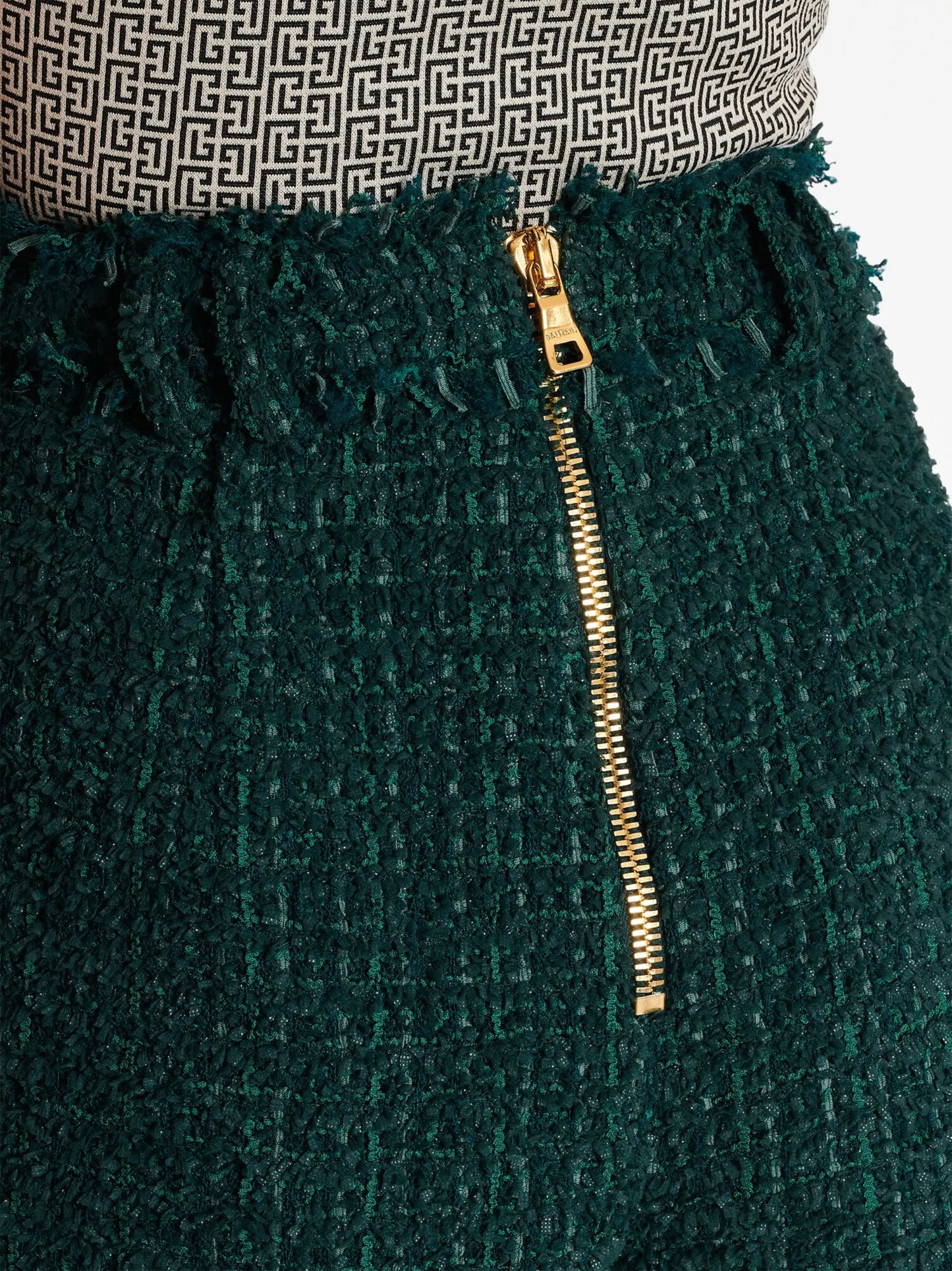 button-detail tweed shorts