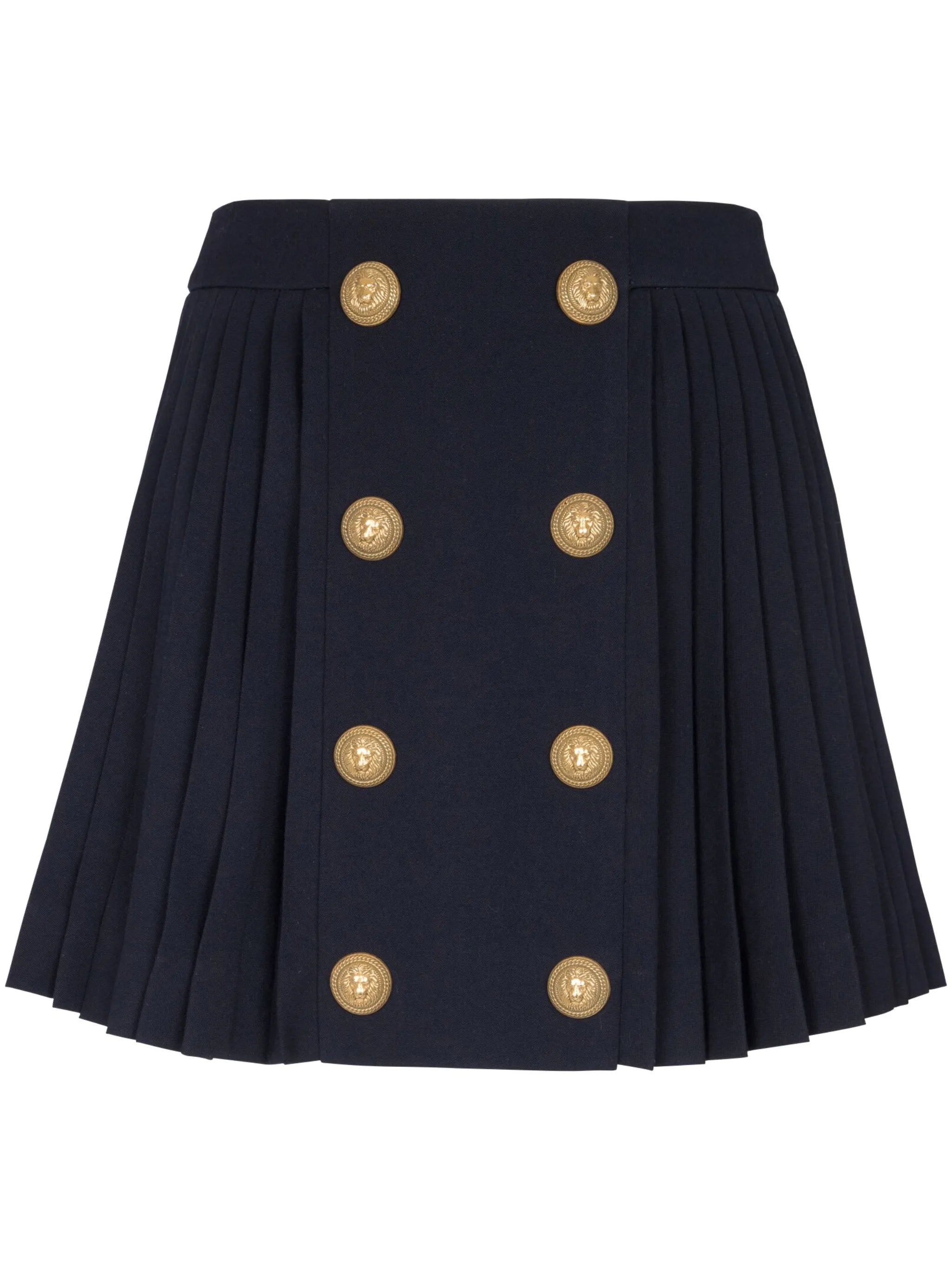 button-detail pleated miniskirt