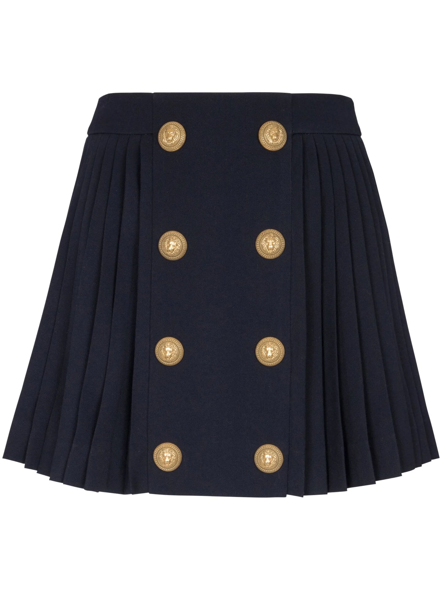 button-detail pleated miniskirt