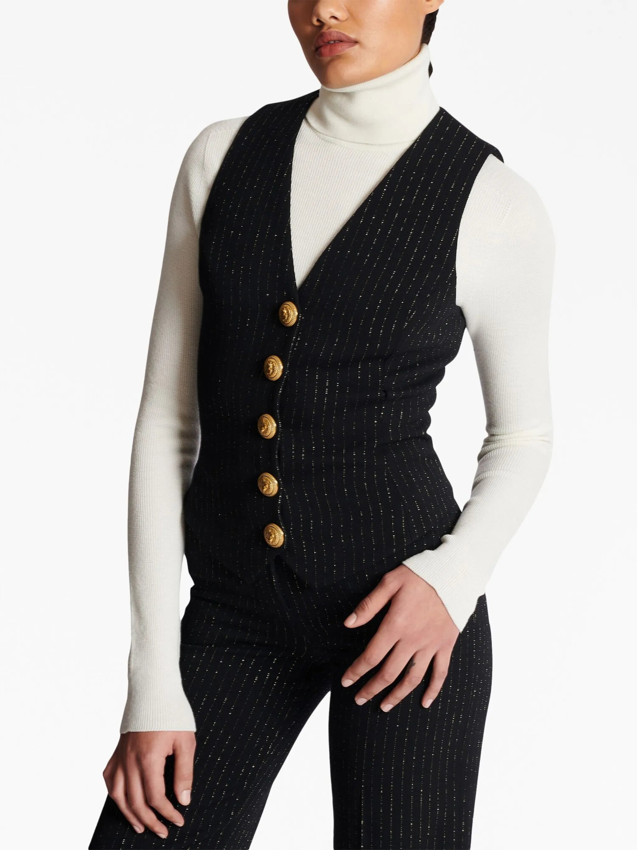 lurex striped vest top