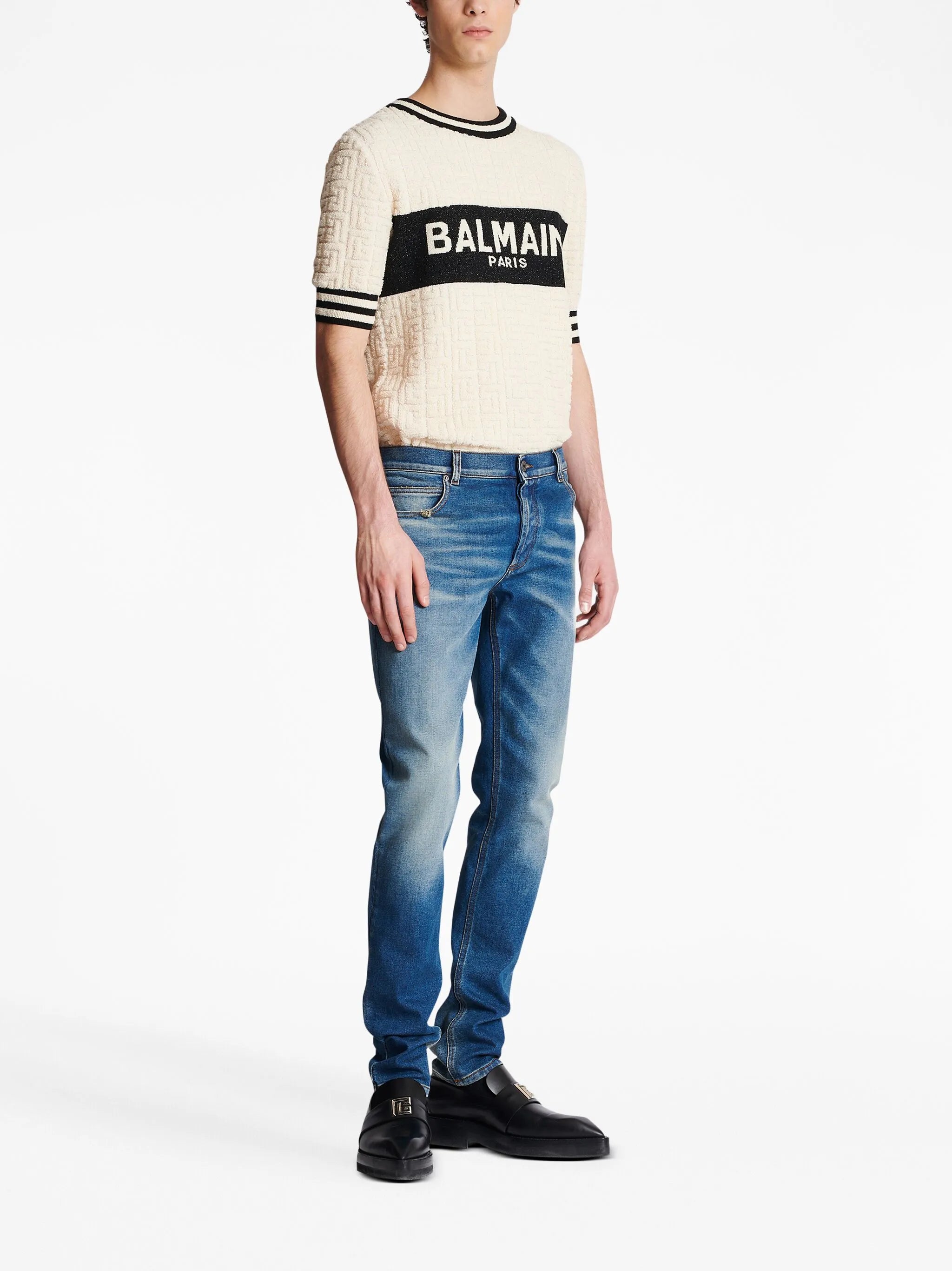 mid-rise slim-fit jeans