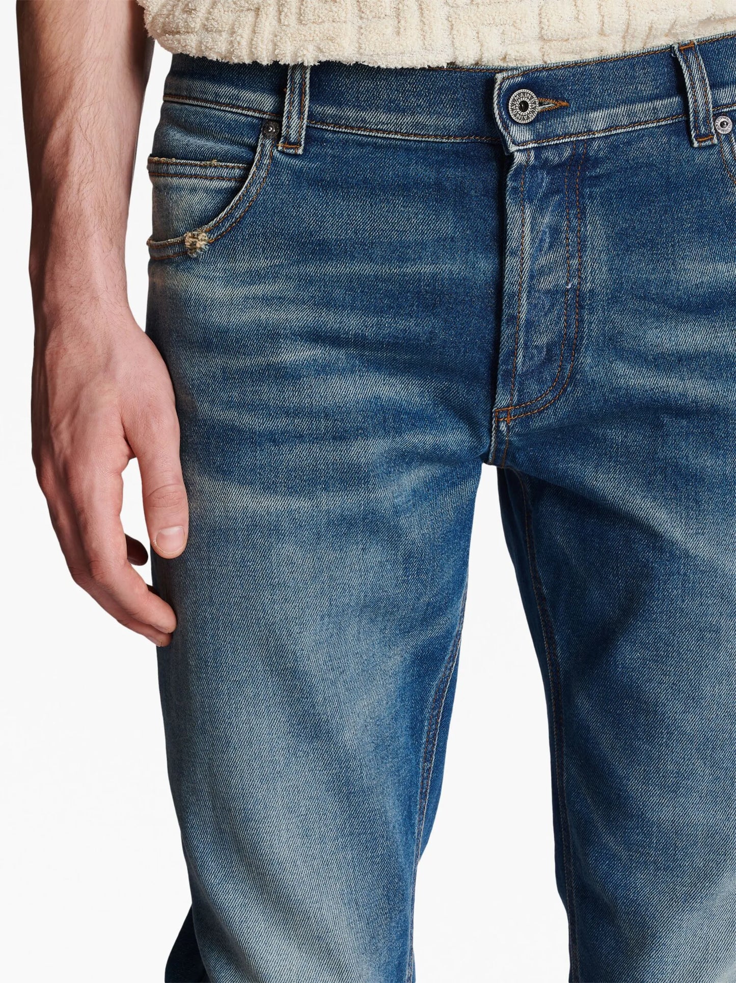 mid-rise slim-fit jeans
