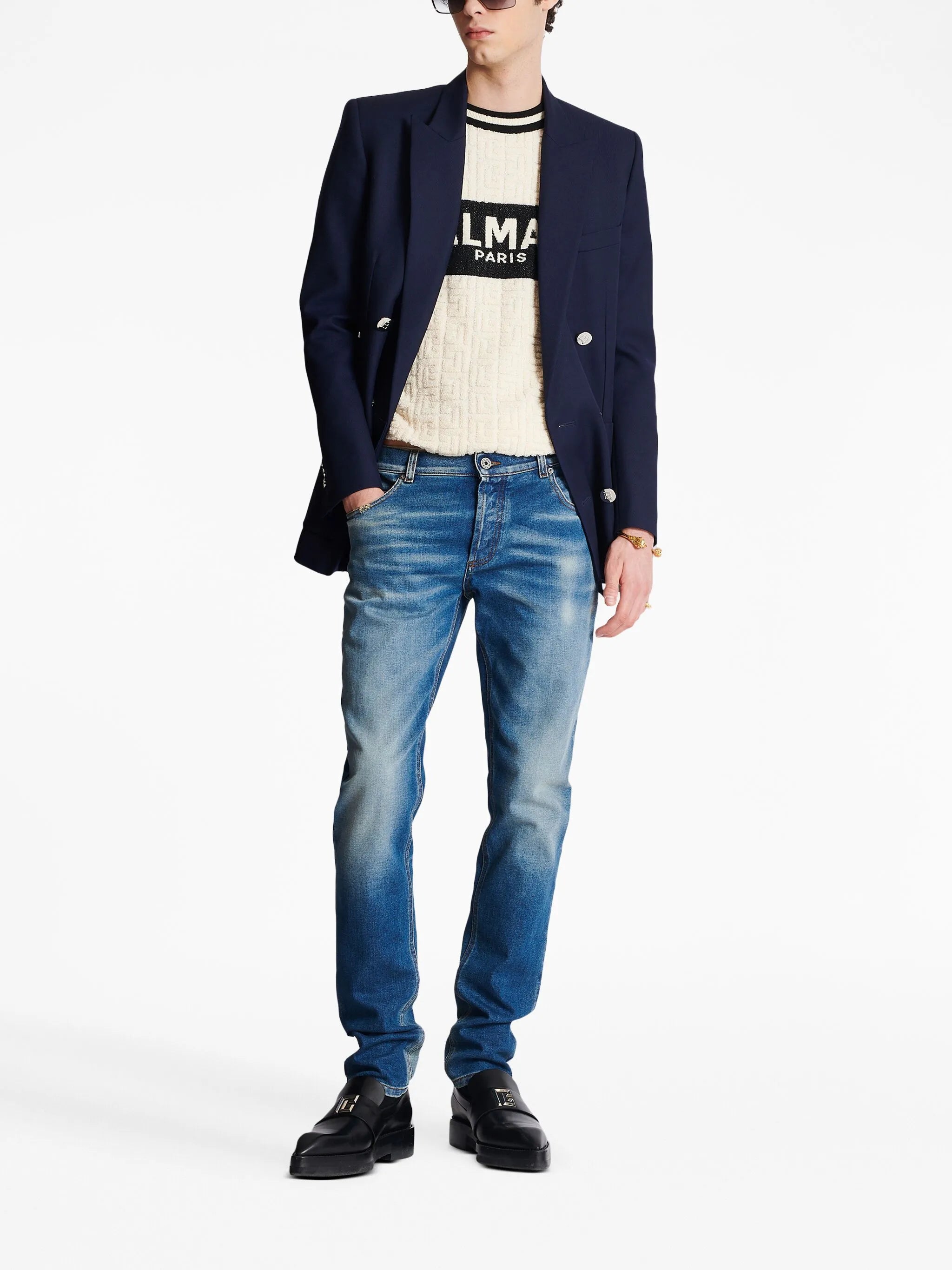 mid-rise slim-fit jeans