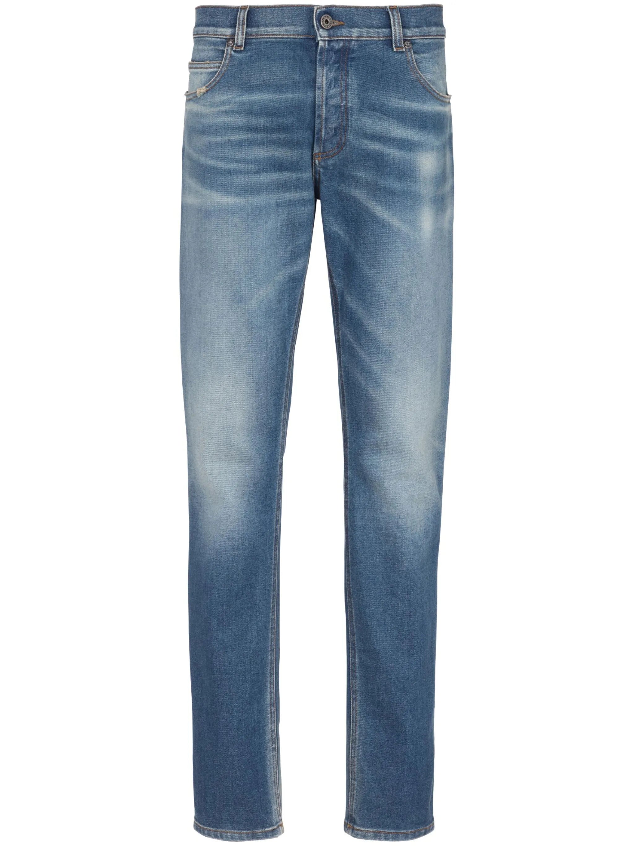 mid-rise slim-fit jeans