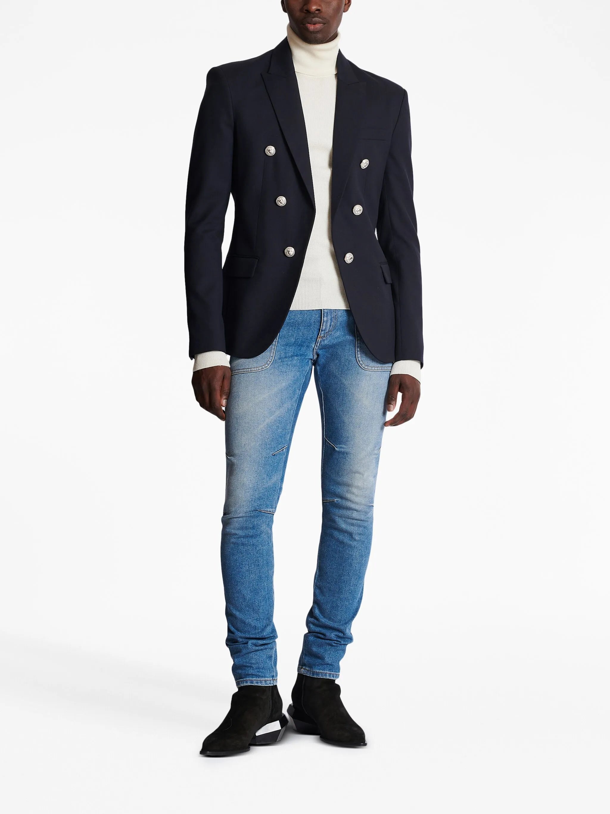 button-detailed wool blazer