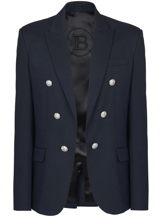 button-detailed wool blazer
