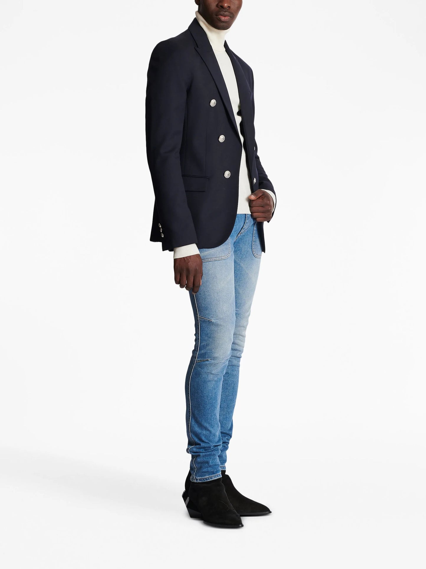 button-detailed wool blazer