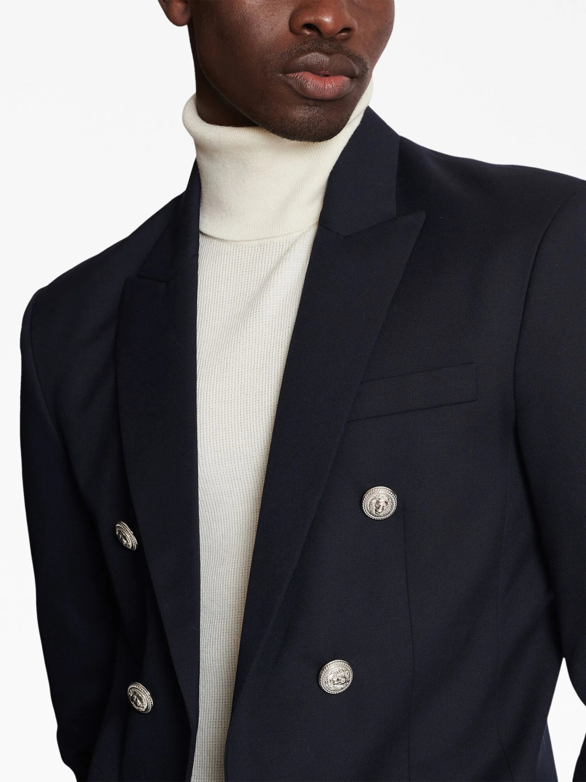 button-detailed wool blazer