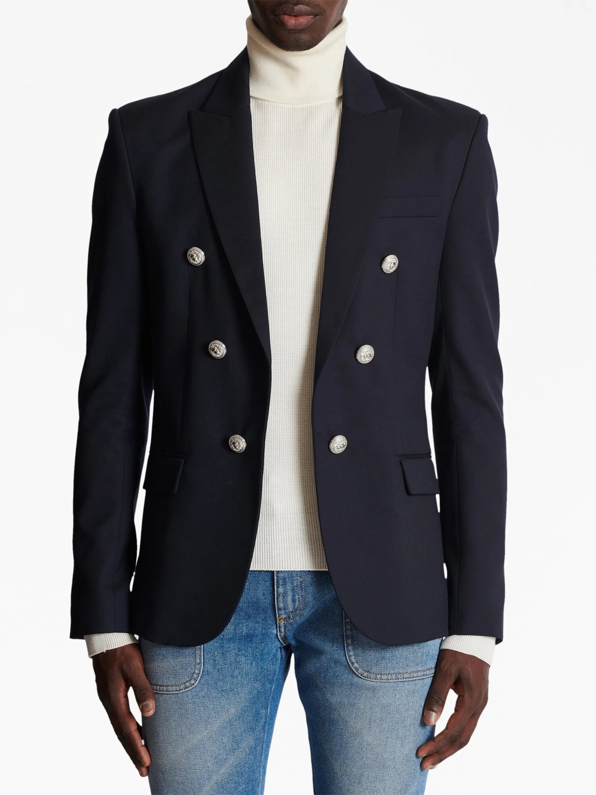 button-detailed wool blazer