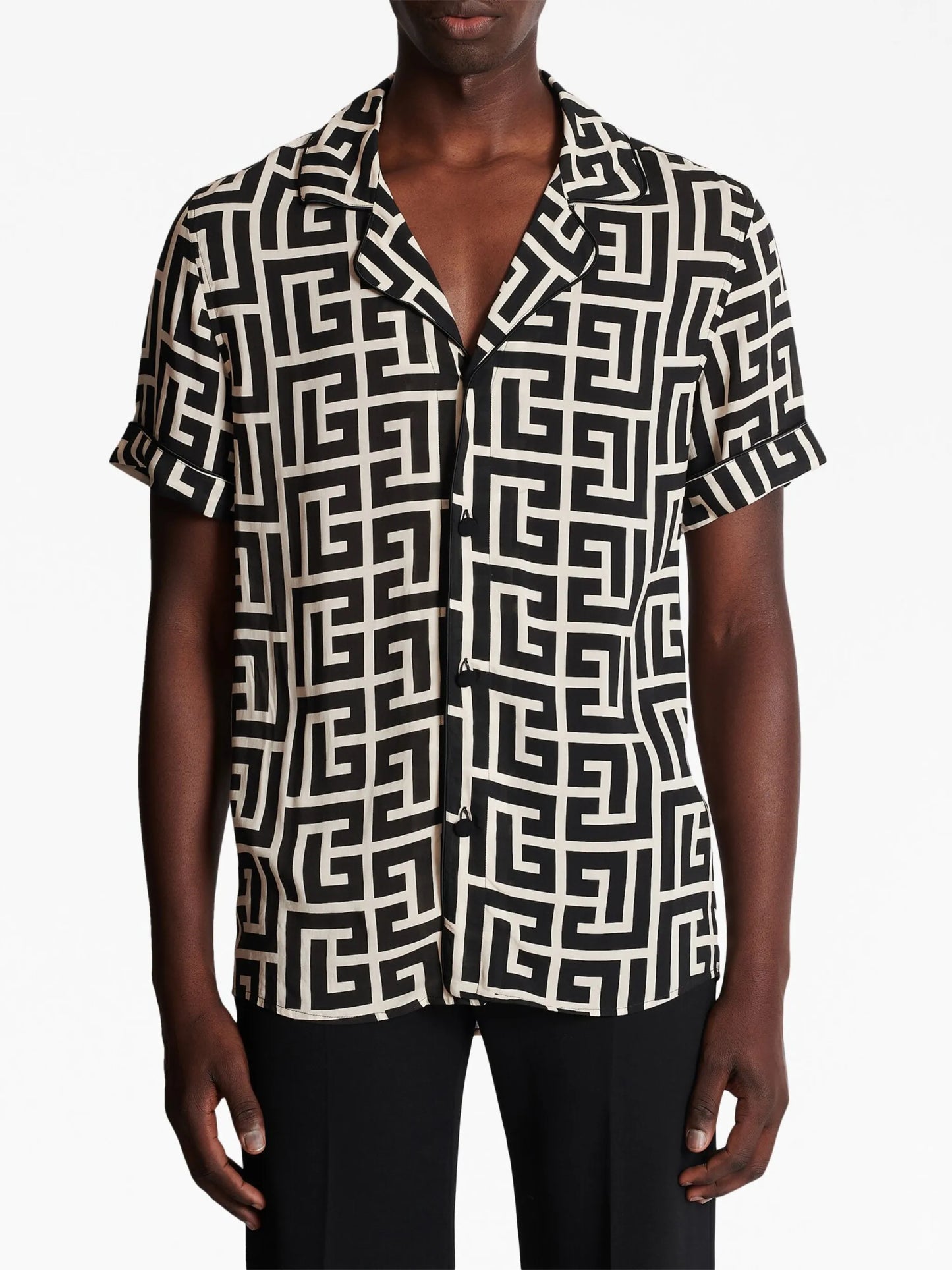 monogram-print pyjama top
