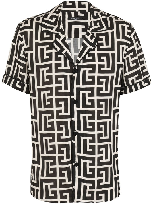 monogram-print pyjama top