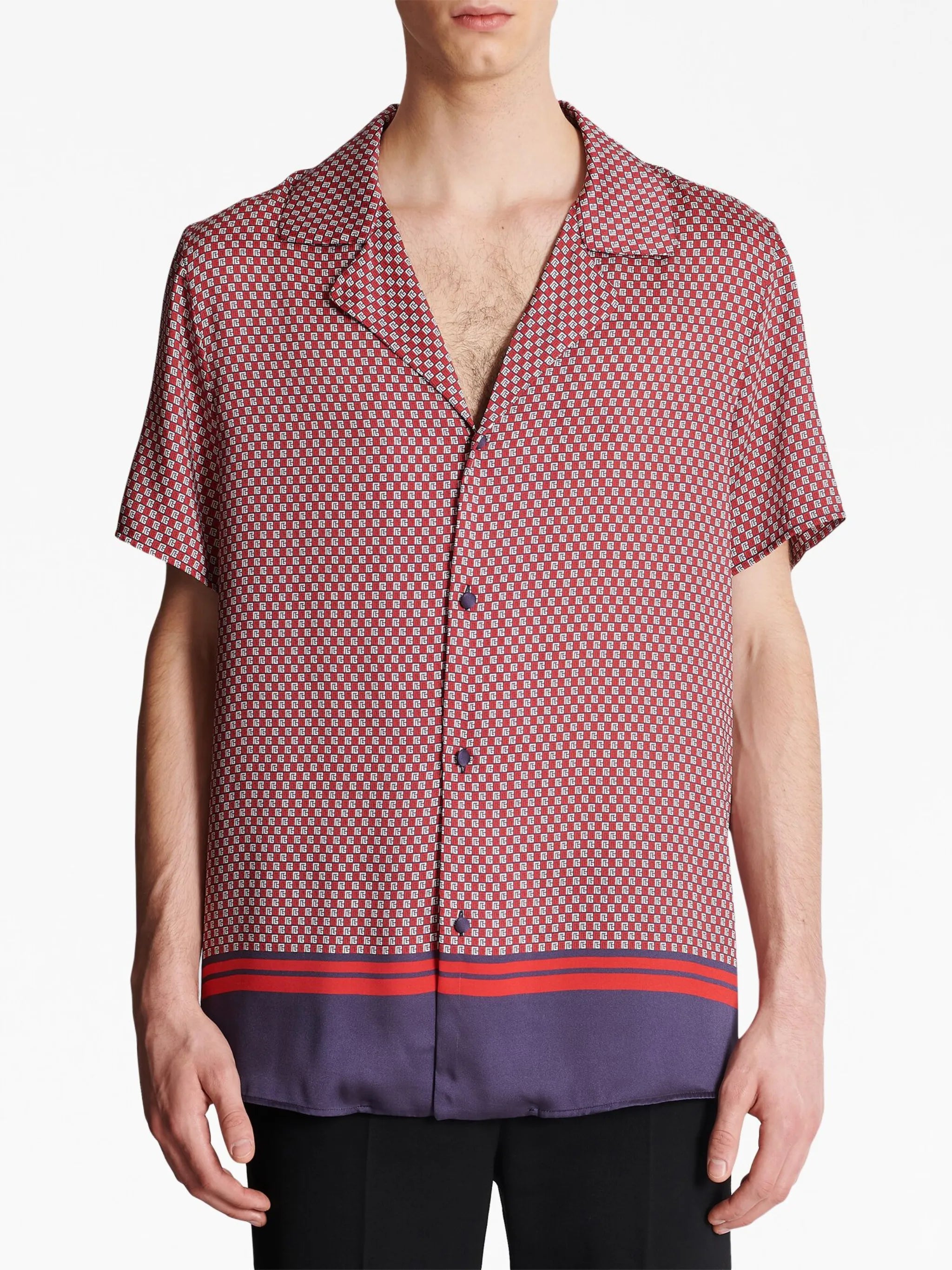 monogram-print short-sleeve shirt