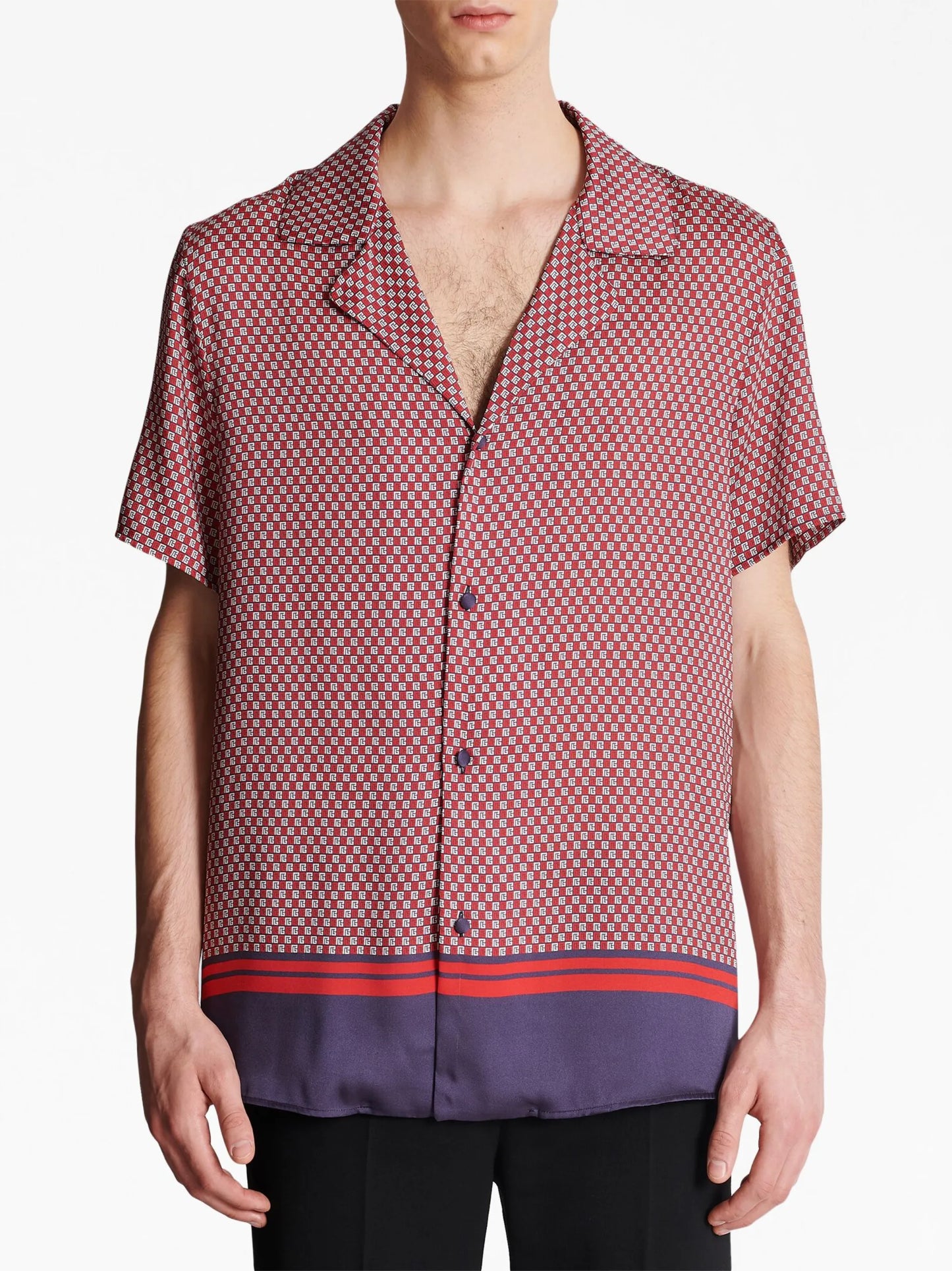 monogram-print short-sleeve shirt