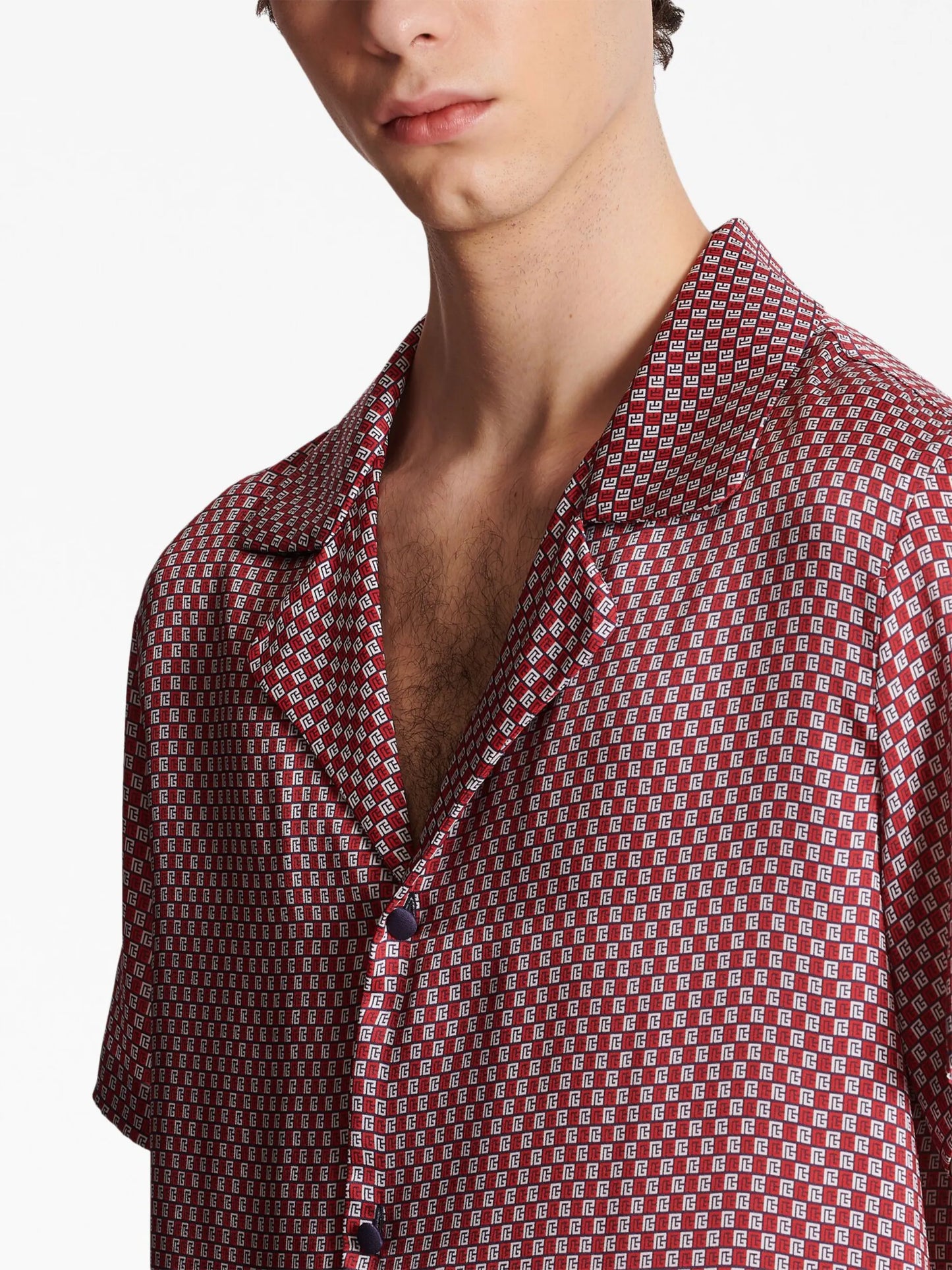 monogram-print short-sleeve shirt