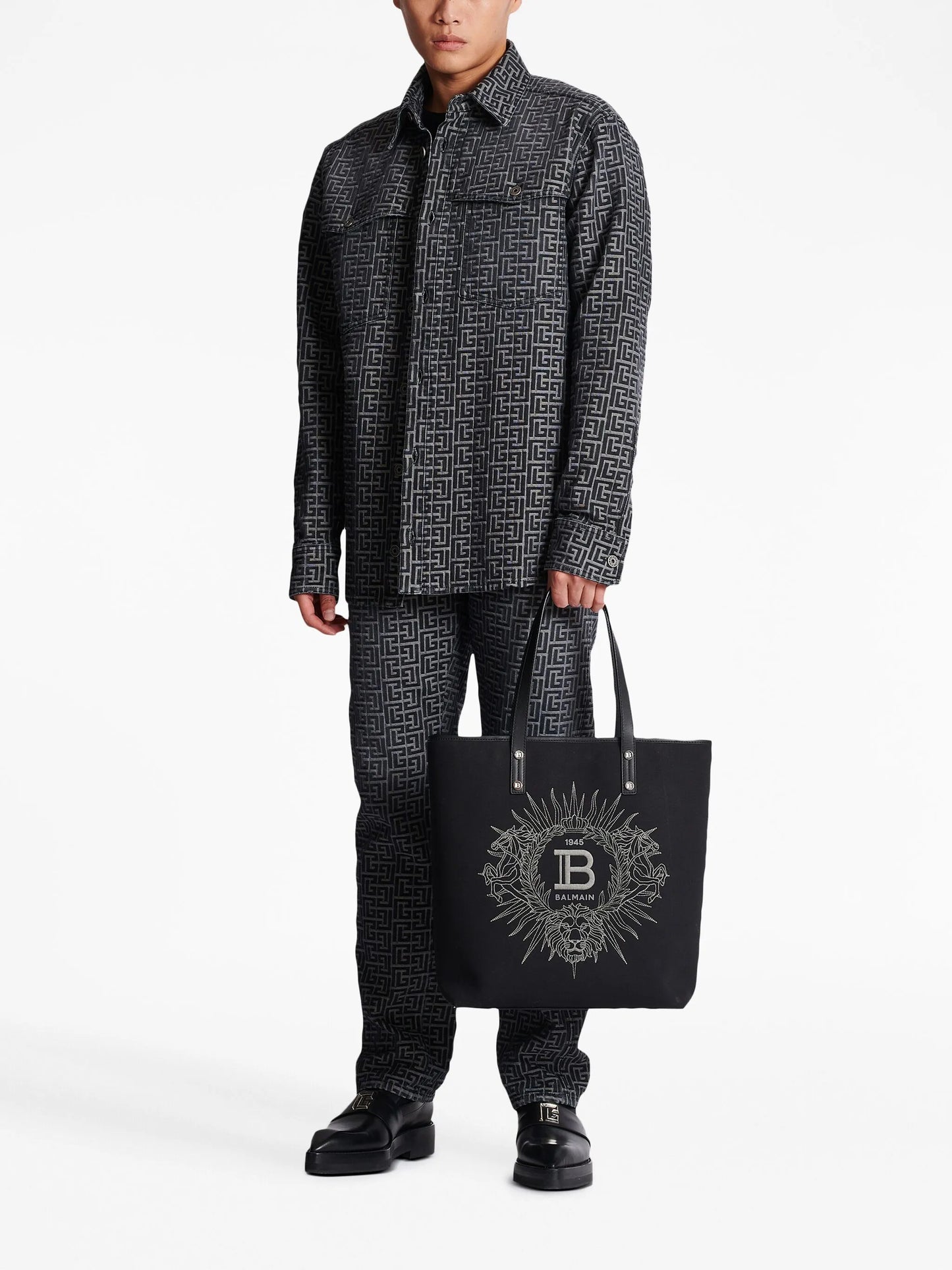 Varsity embroidered-logo tote bag