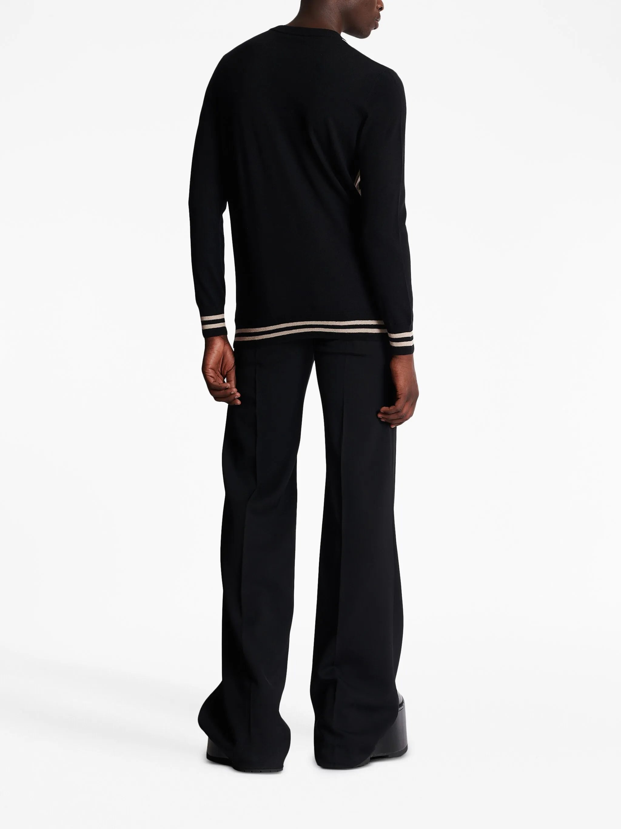 monogram-print merino wool jumper