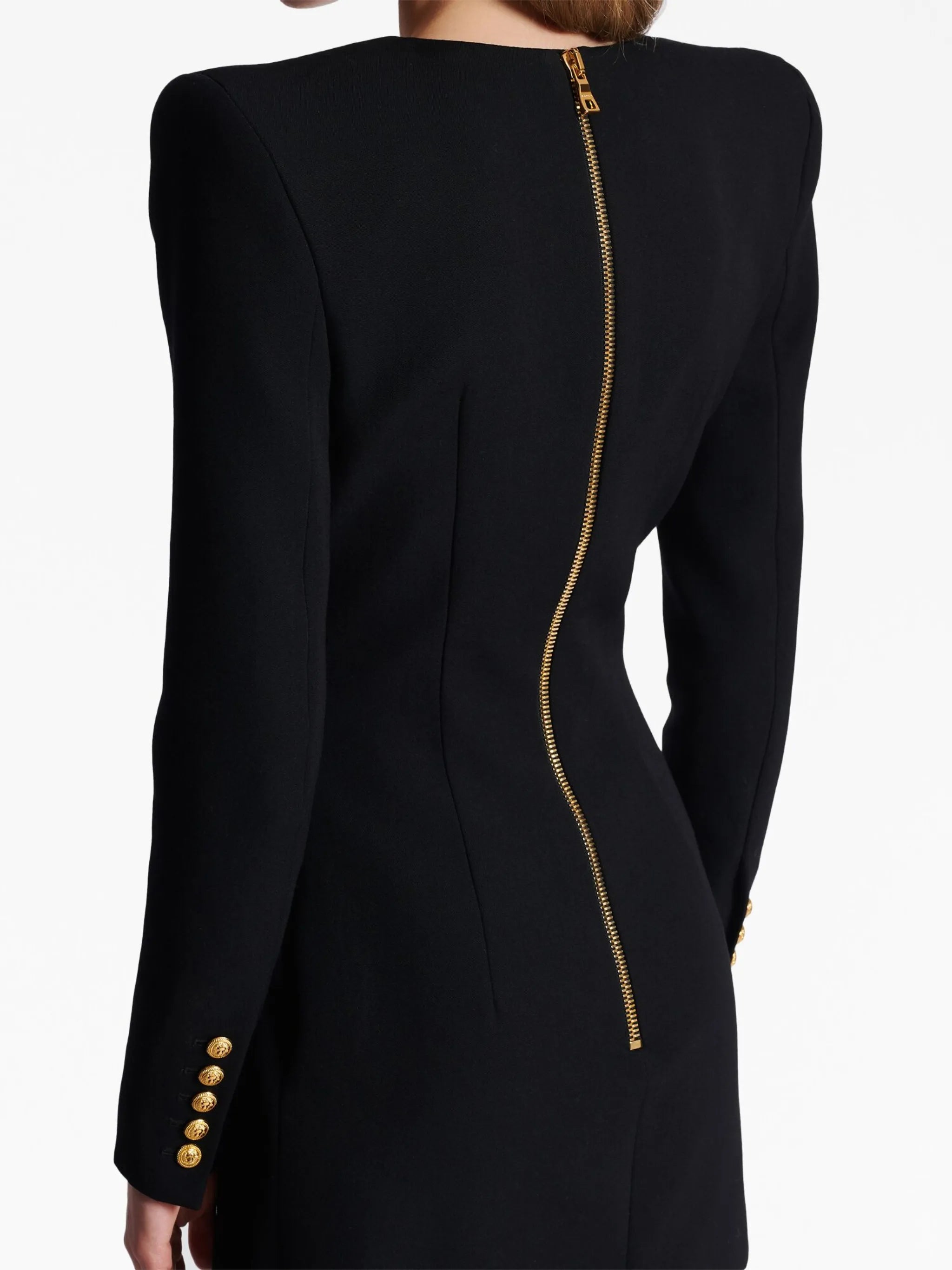 V-neck wool minidress