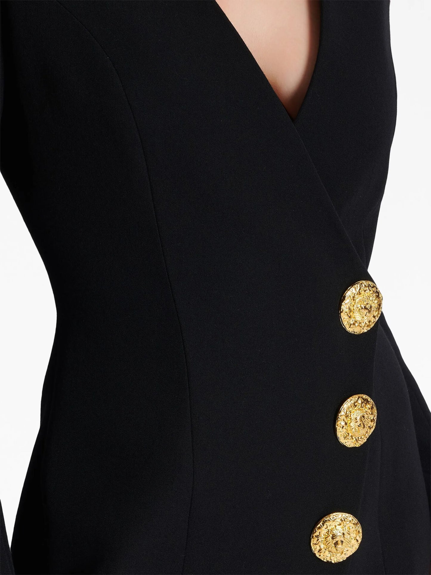 V-neck wool minidress