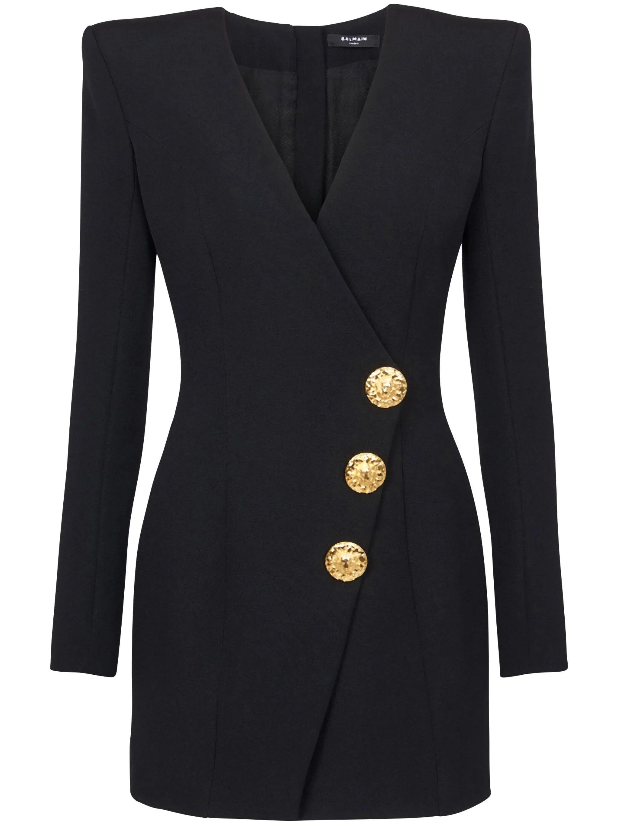 V-neck wool minidress