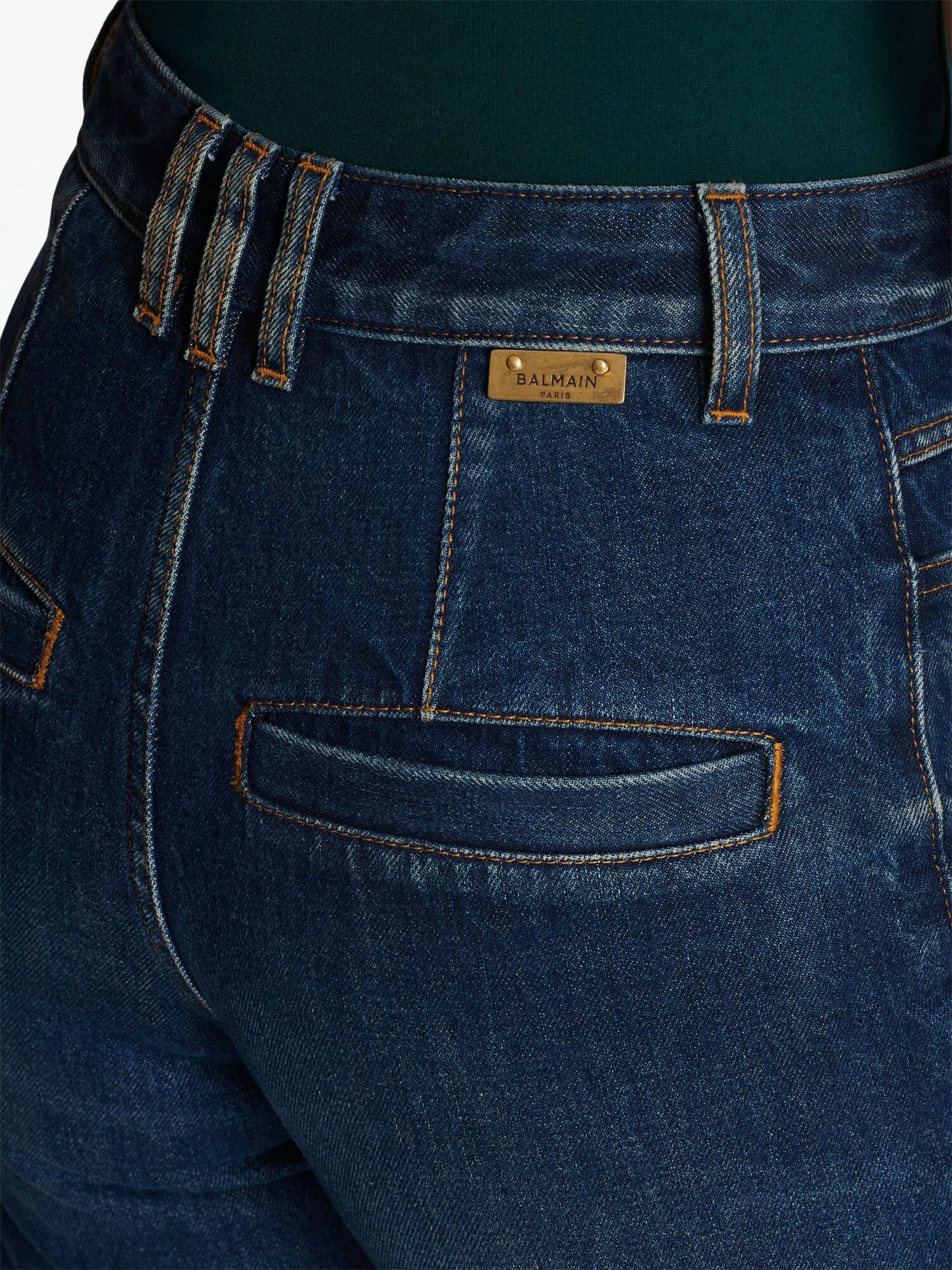 high-waisted flared jeans