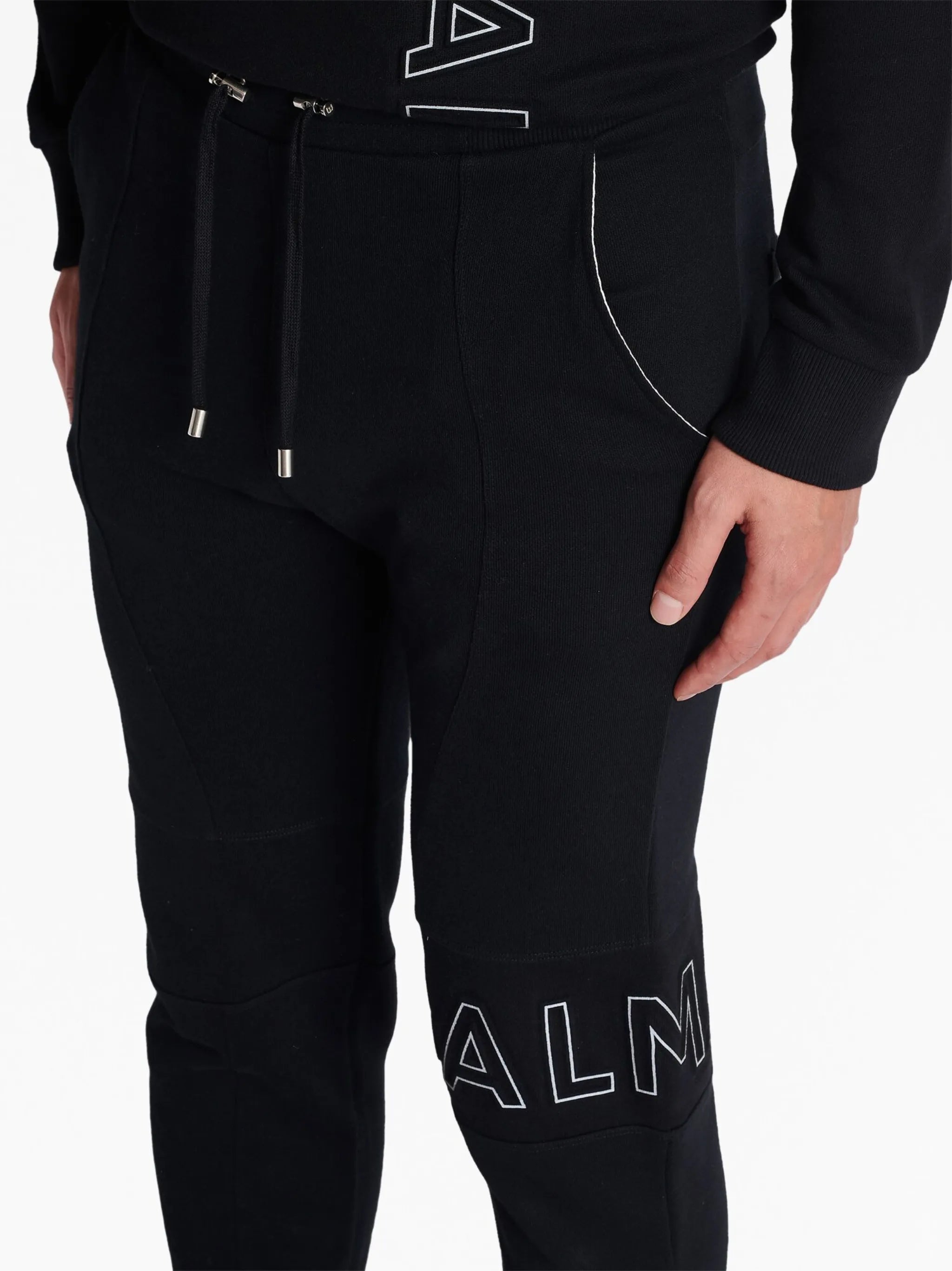 reflective-detail drawstring track pants