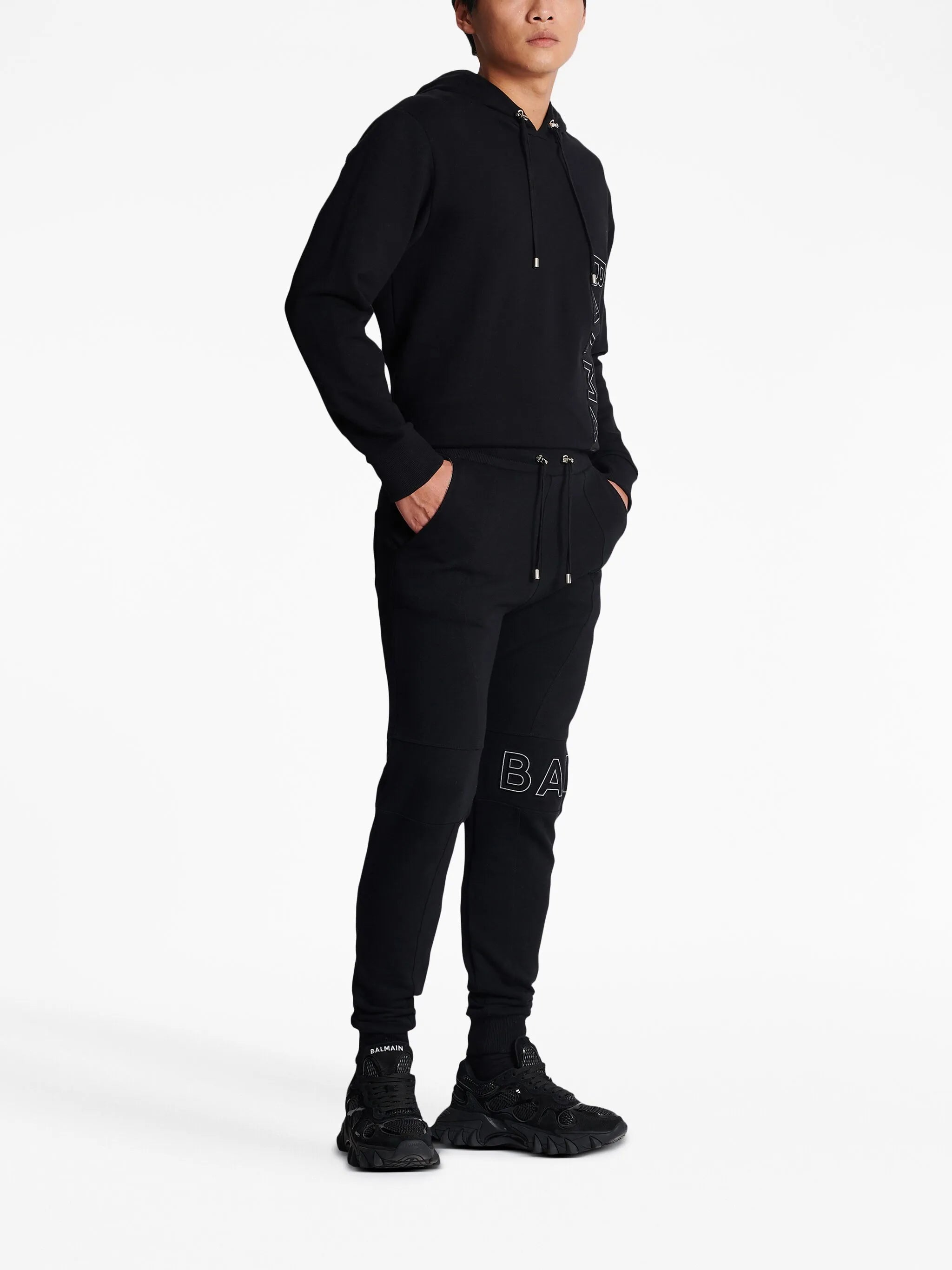 reflective-detail drawstring track pants