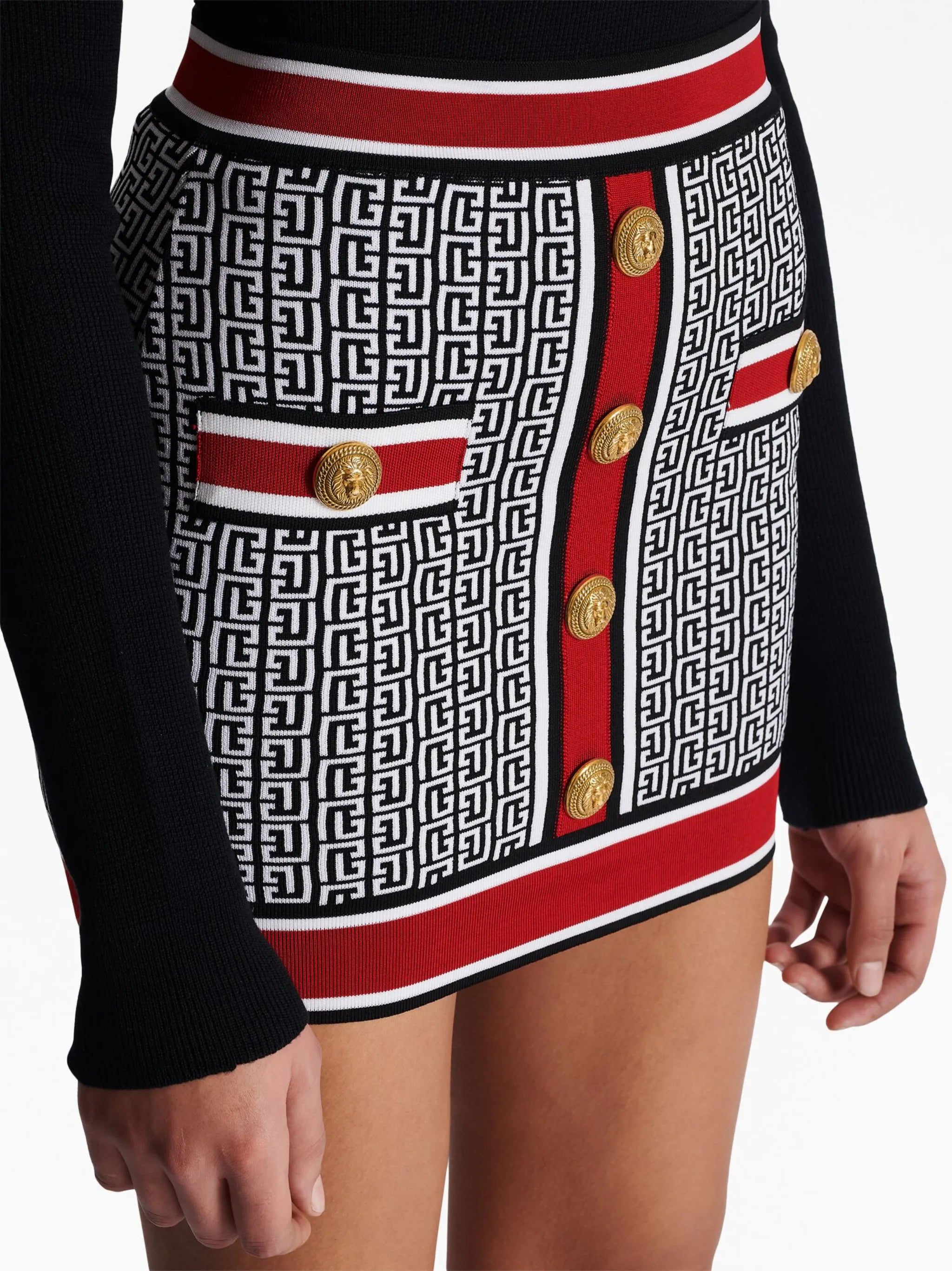 monogram knitted miniskirt