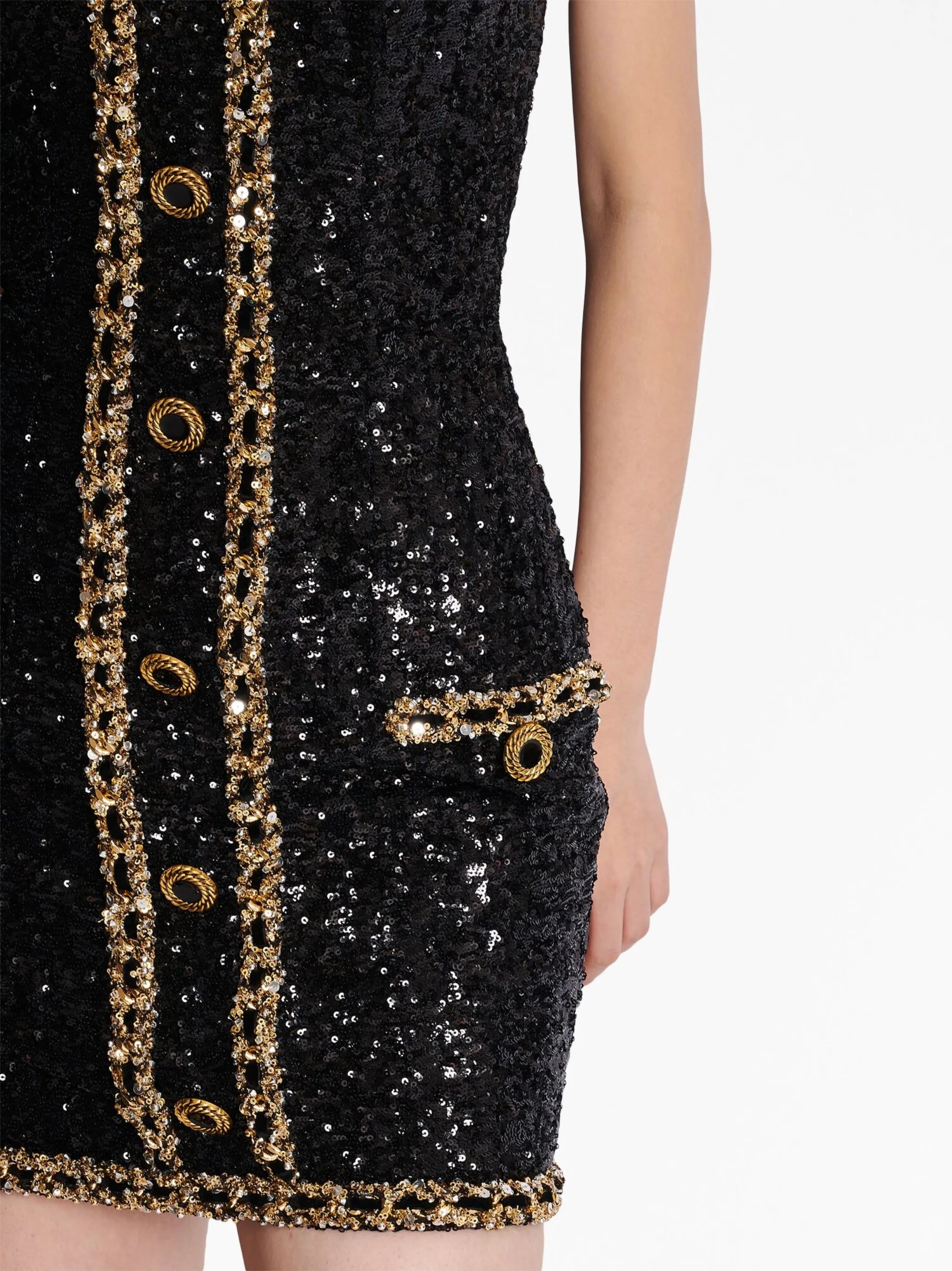 sequin-embellishment bustier minidress