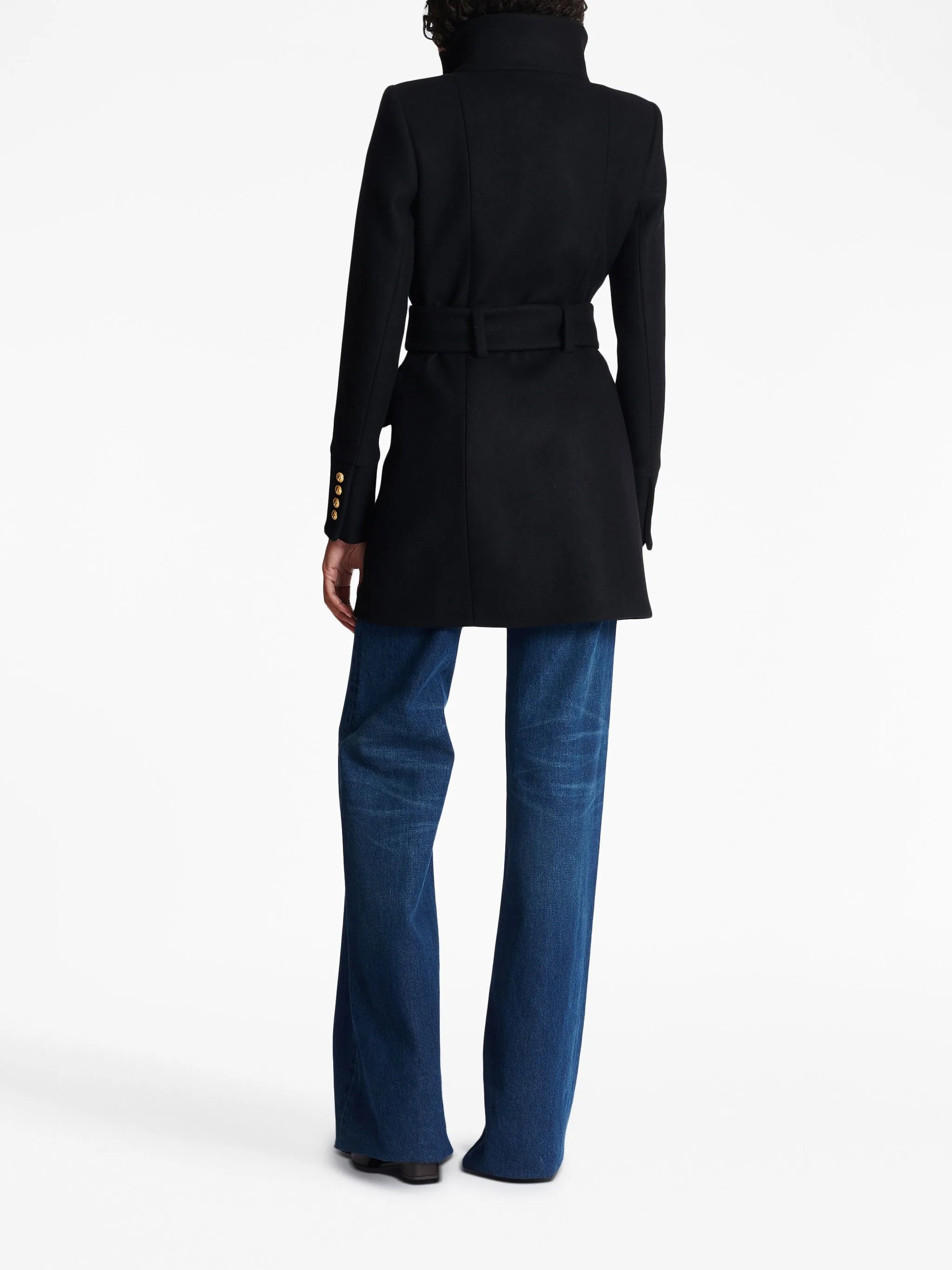belted military wool coat