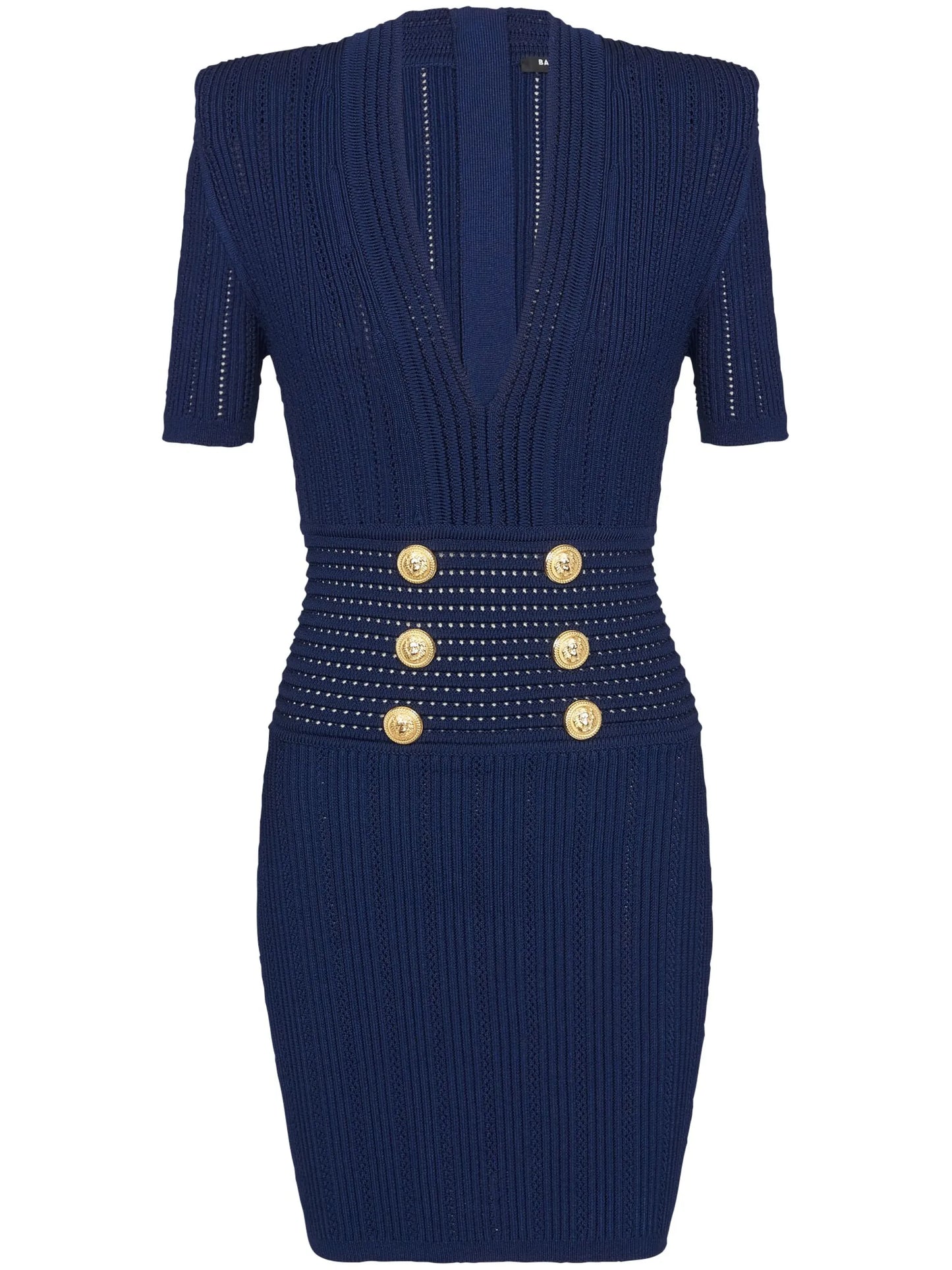 V-neck knitted dress