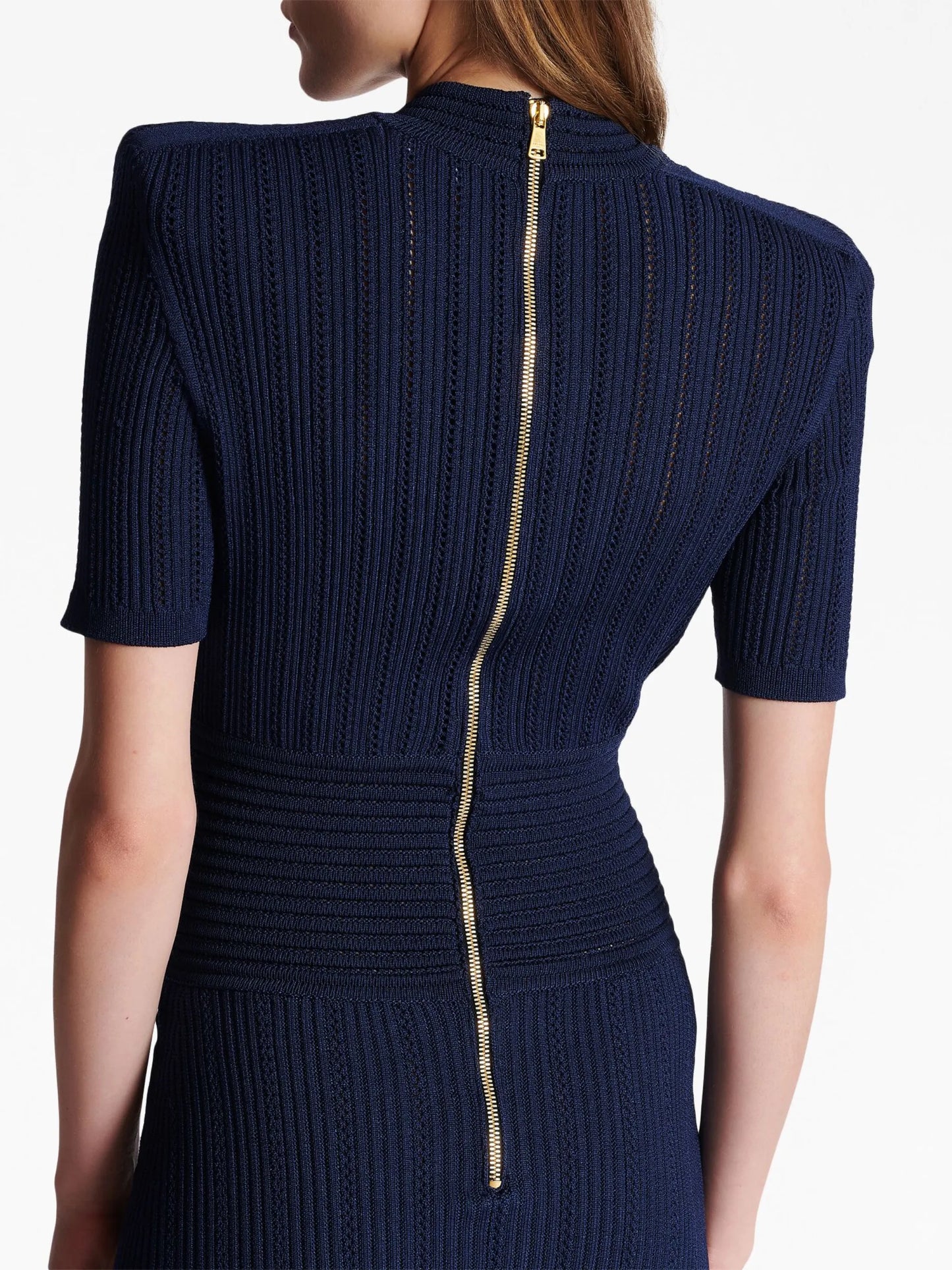 V-neck knitted dress