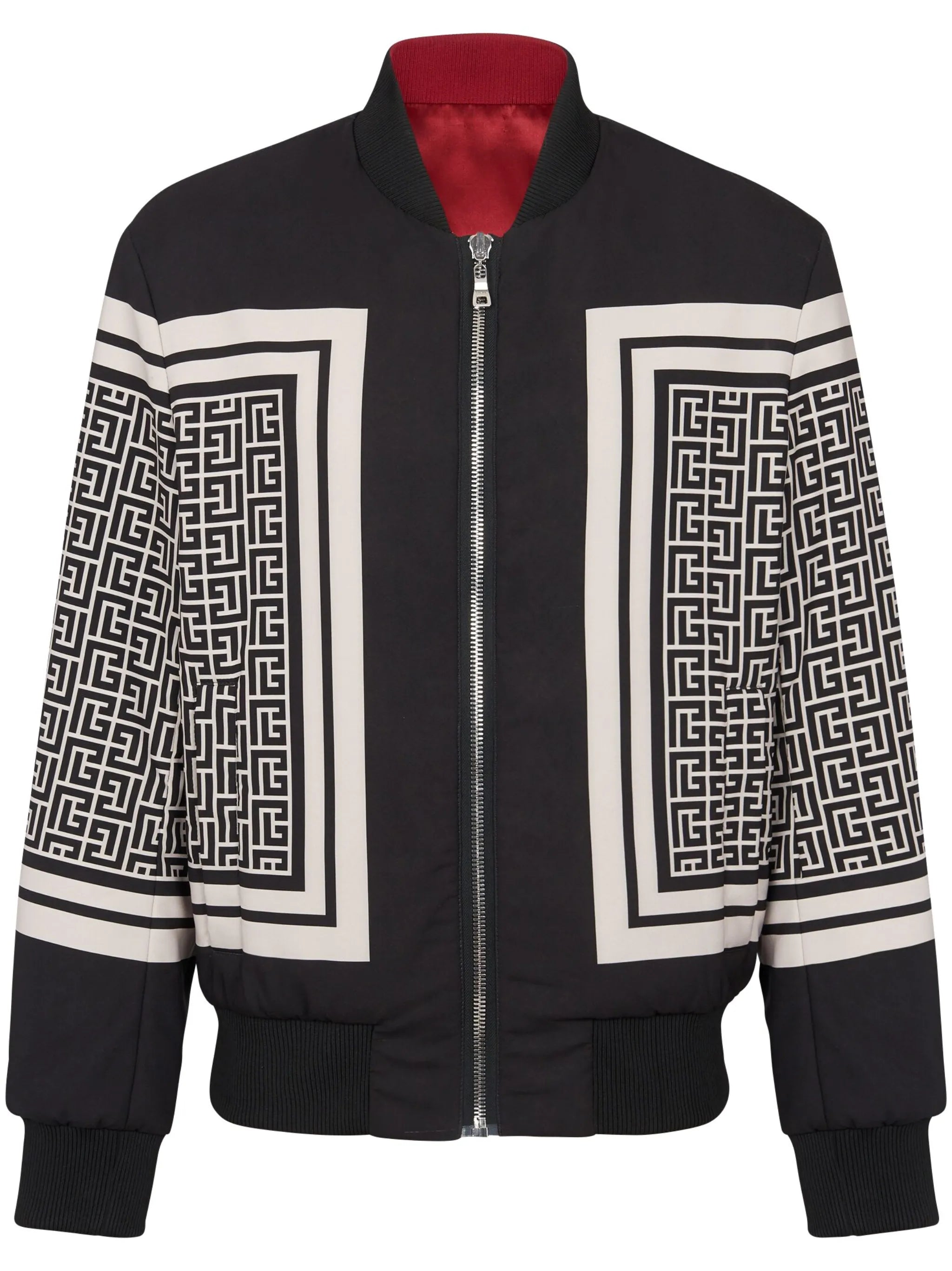 monogram-print reversible bomber jacket