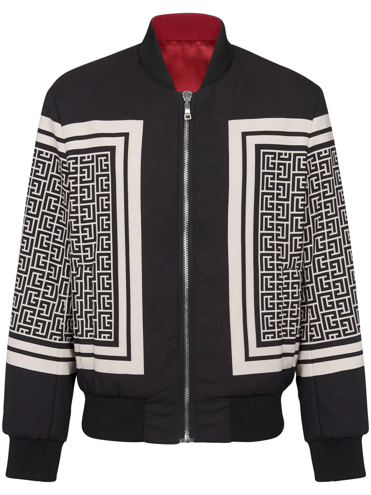 monogram-print reversible bomber jacket