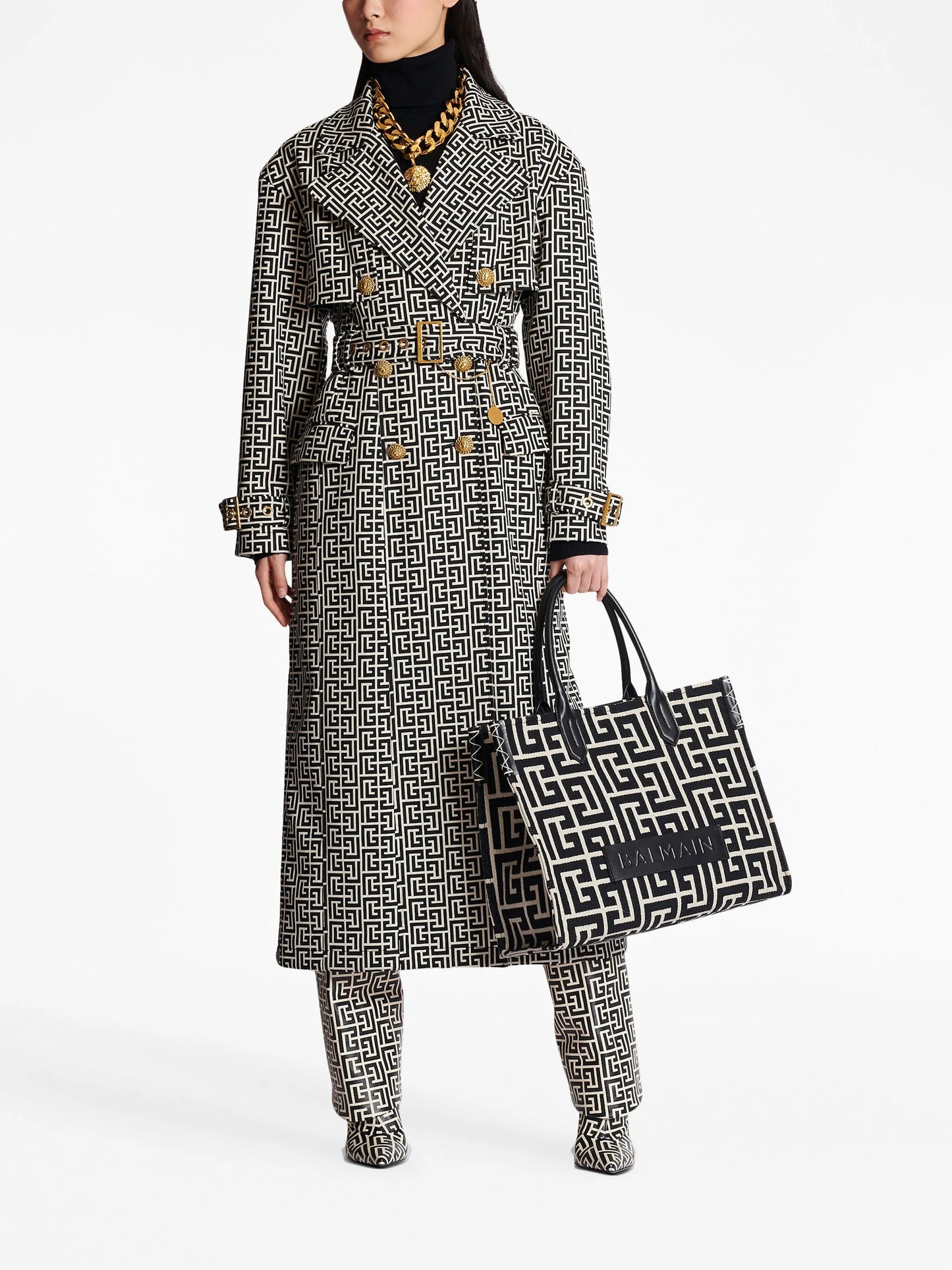 monogram-jacquard medium shopper bag