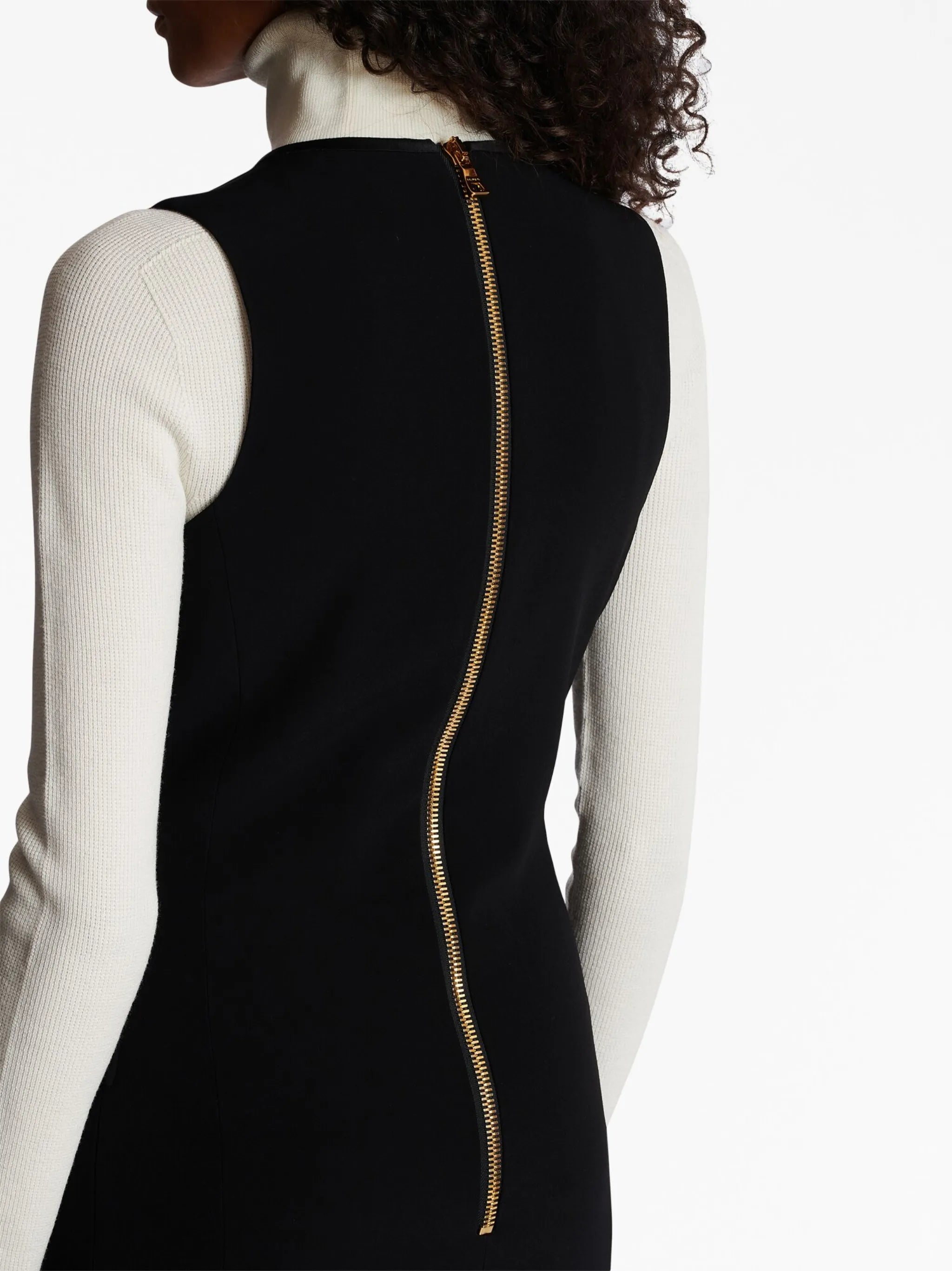 V-neck button-front minidress