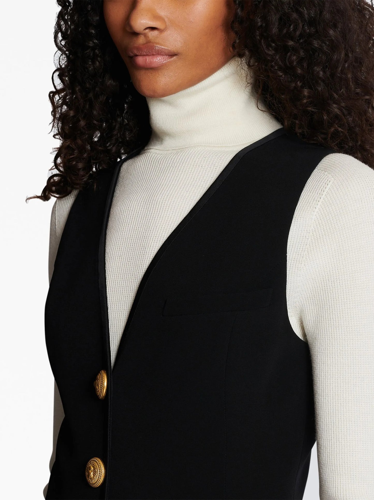 V-neck button-front minidress