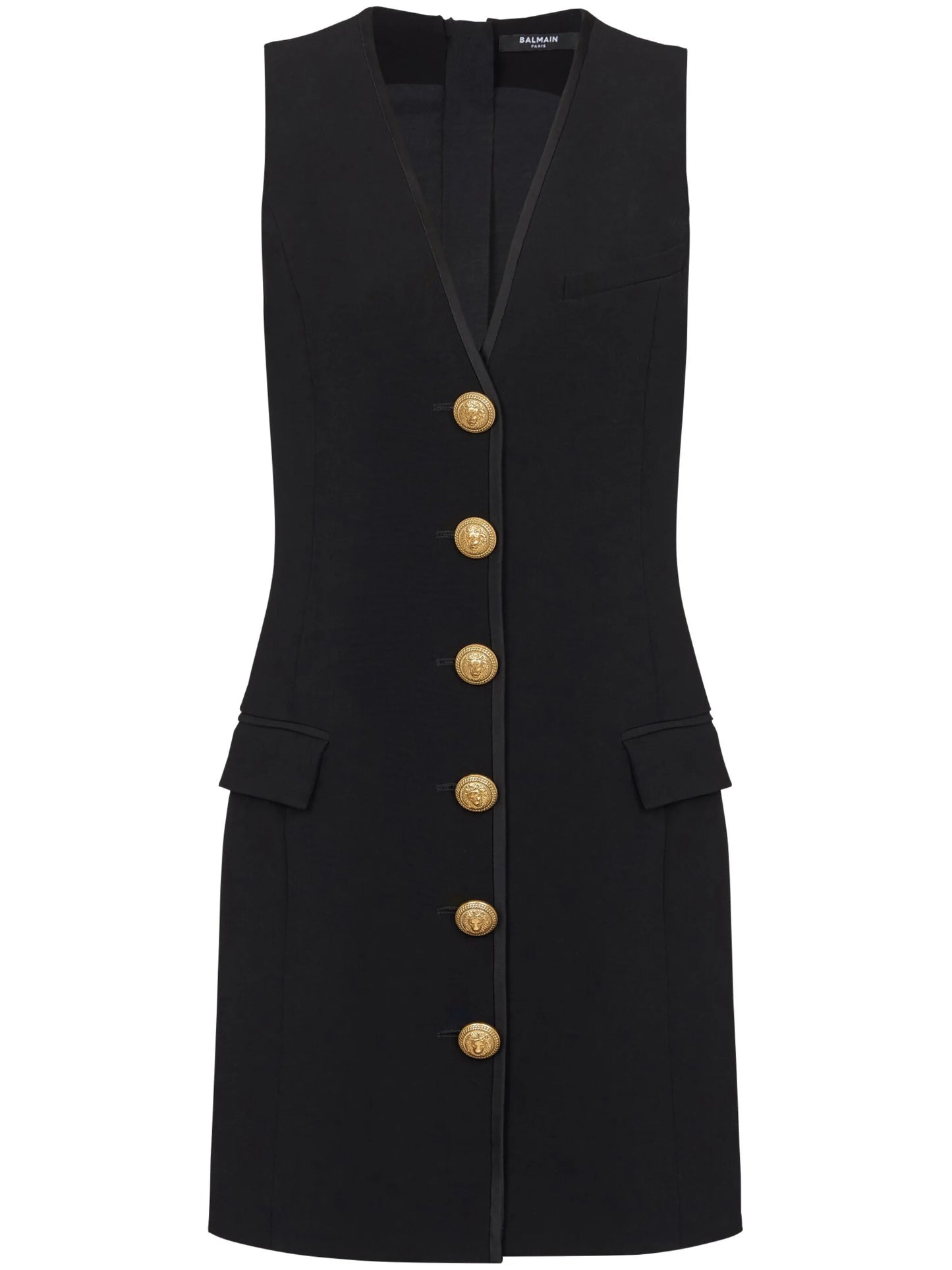 V-neck button-front minidress
