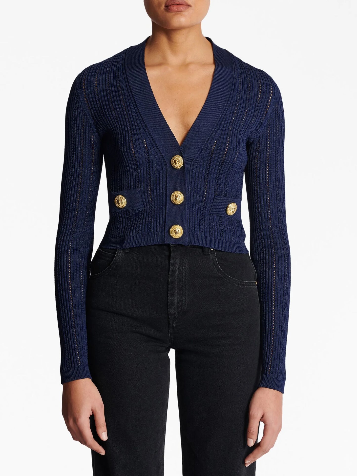 V-neck cropped cardigan