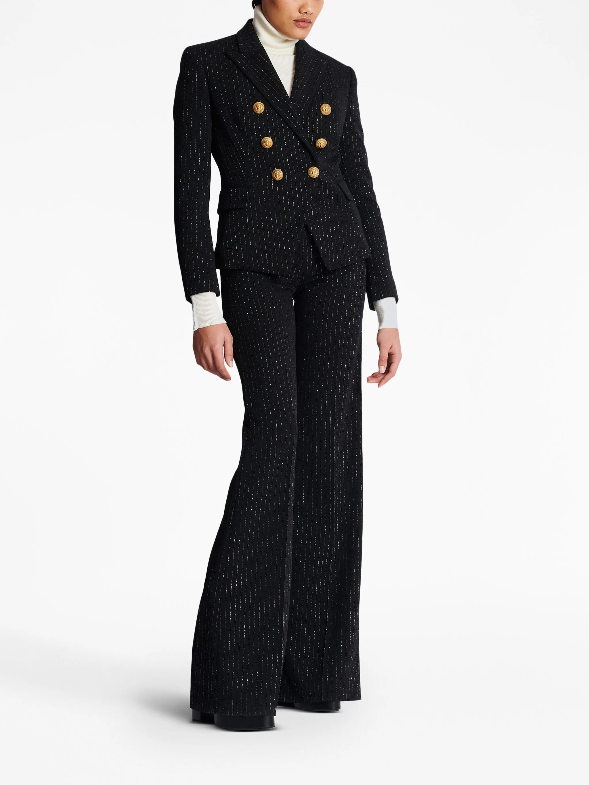 lurex-detail double-breasted blazer