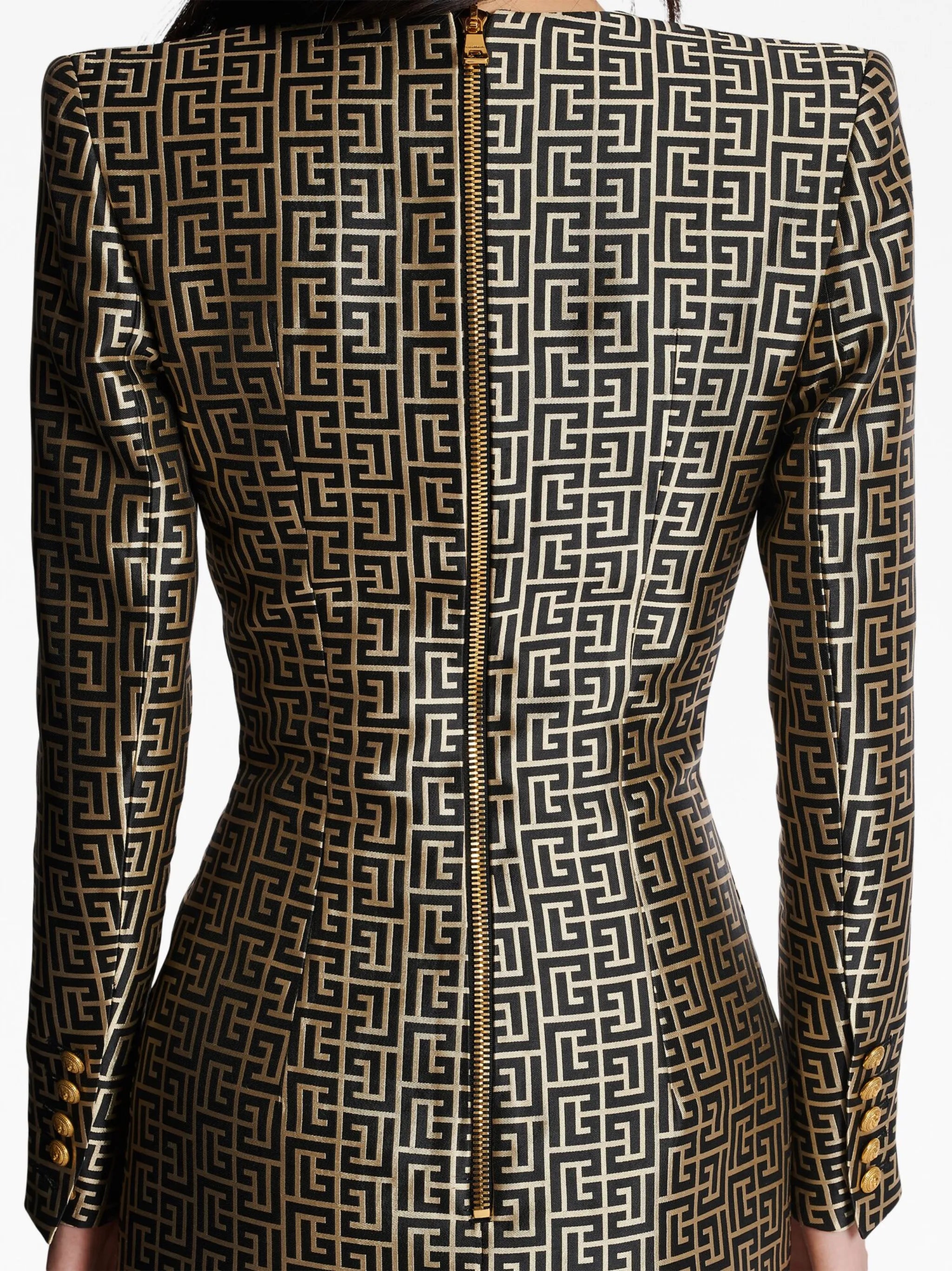 monogram-print blazer minidress