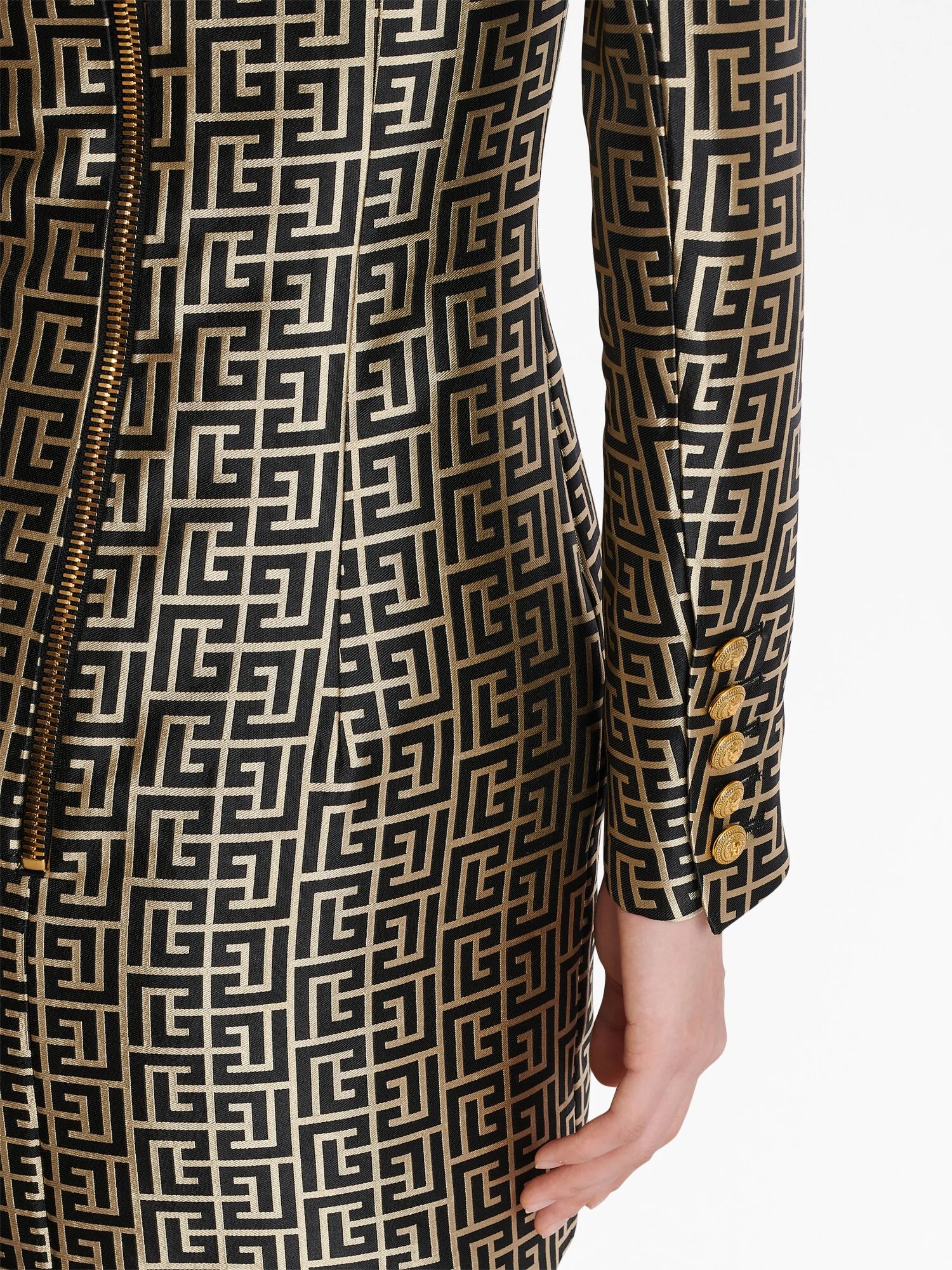 monogram-print blazer minidress