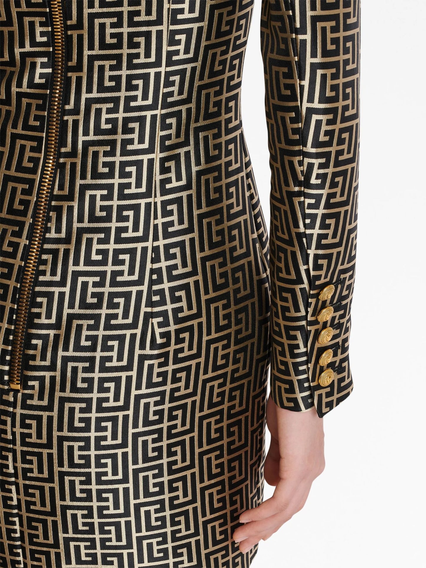 monogram-print blazer minidress