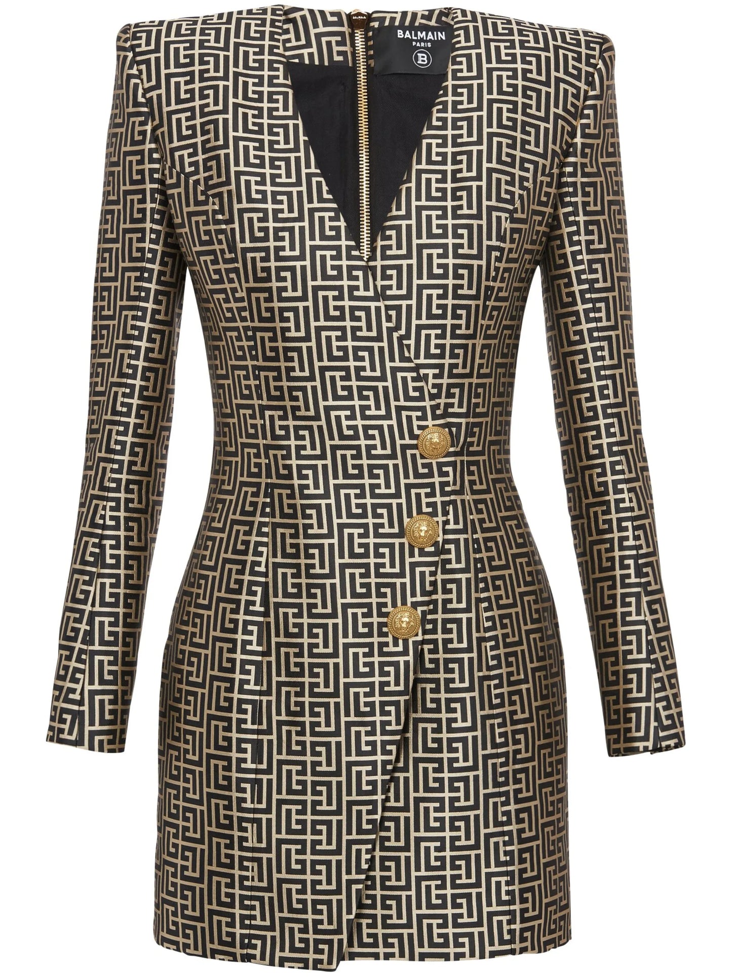 monogram-print blazer minidress
