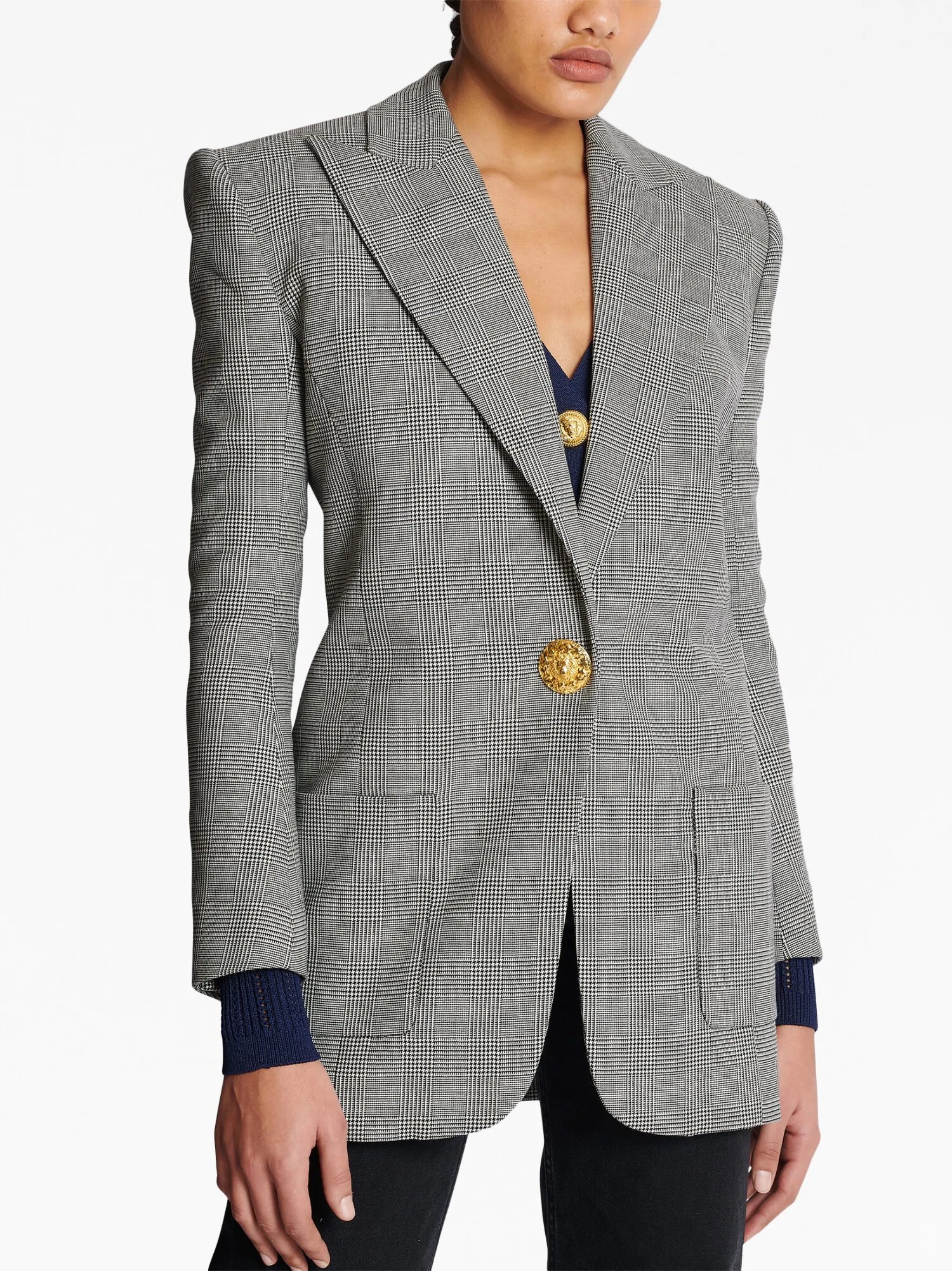 single-breasted wool blazer