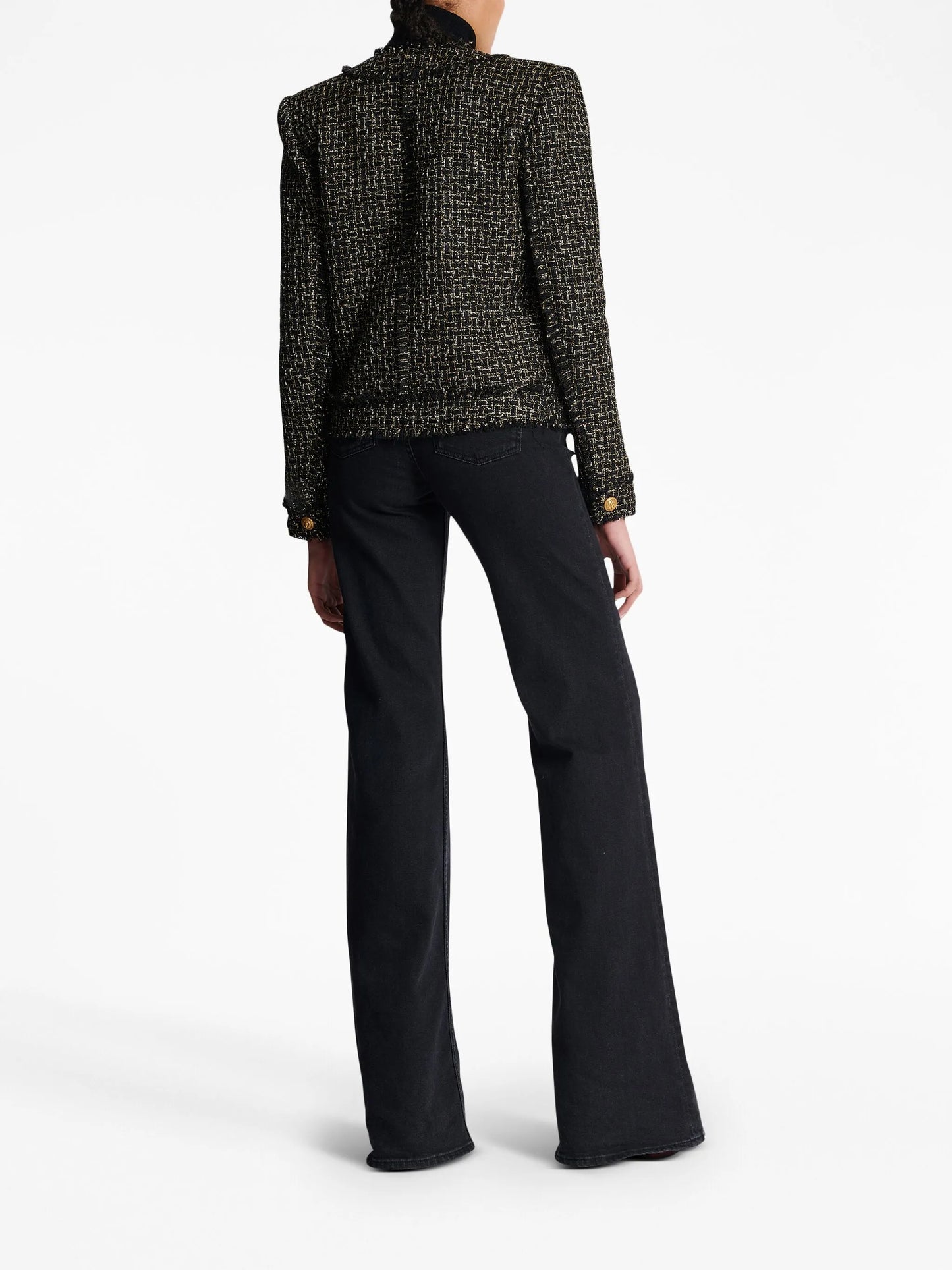 double-breasted tweed jacket
