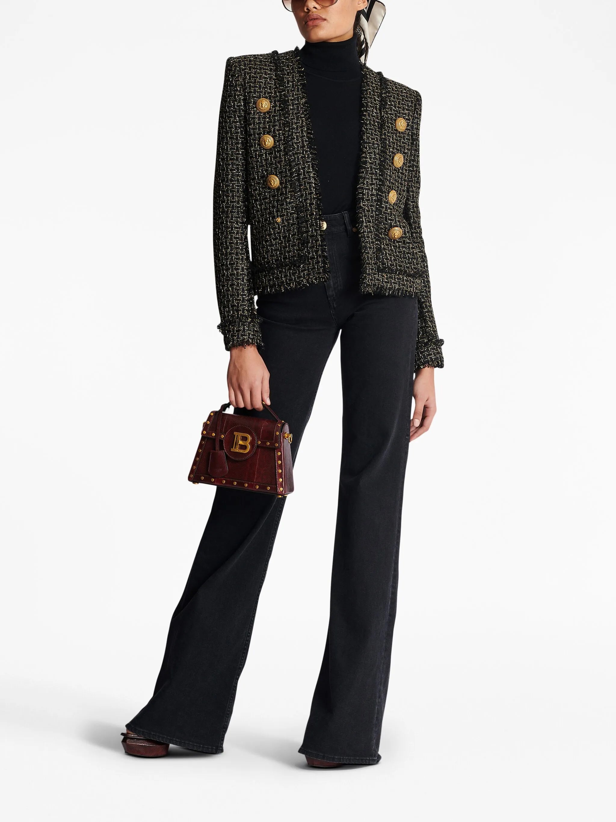 double-breasted tweed jacket