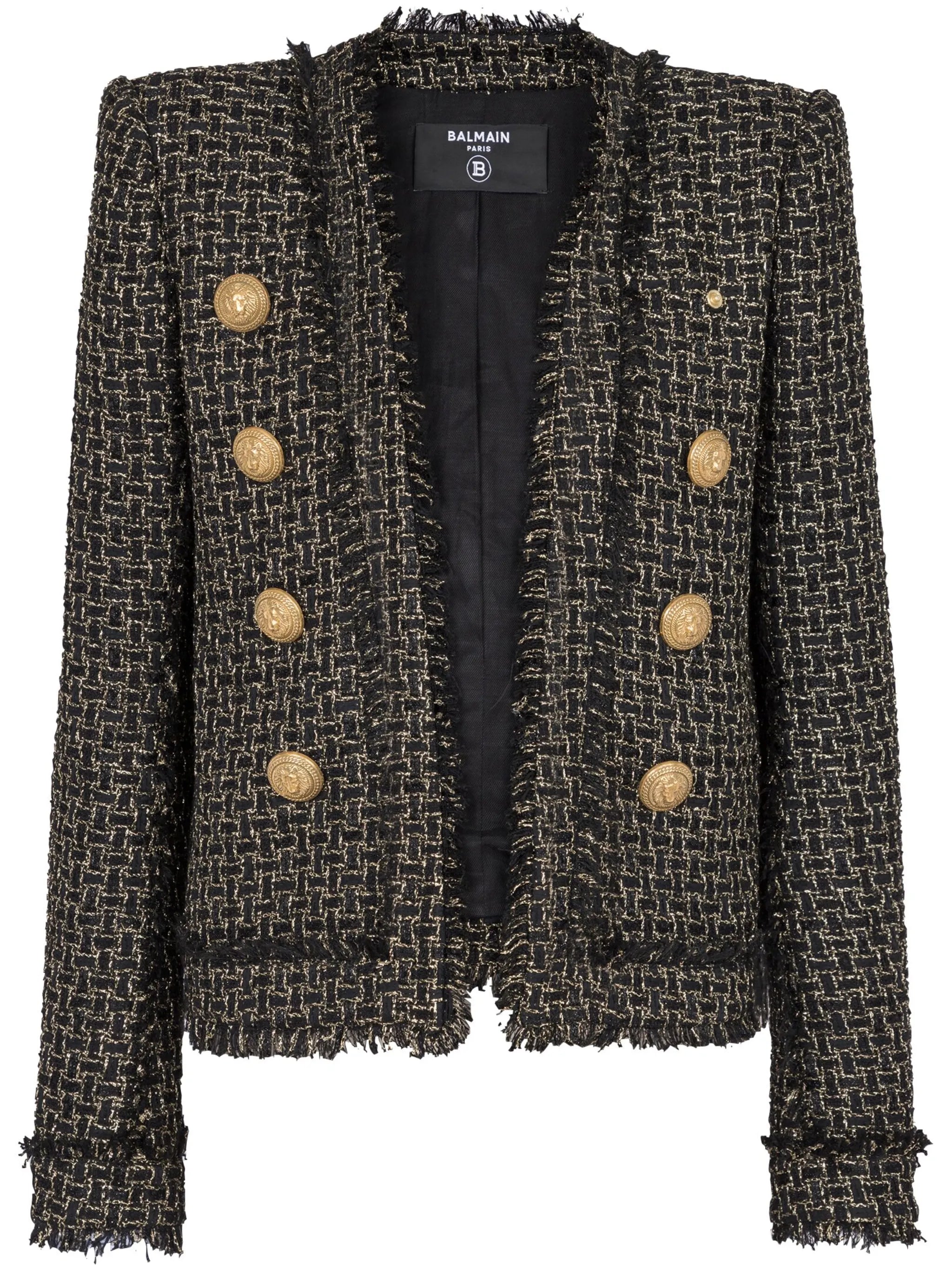 double-breasted tweed jacket