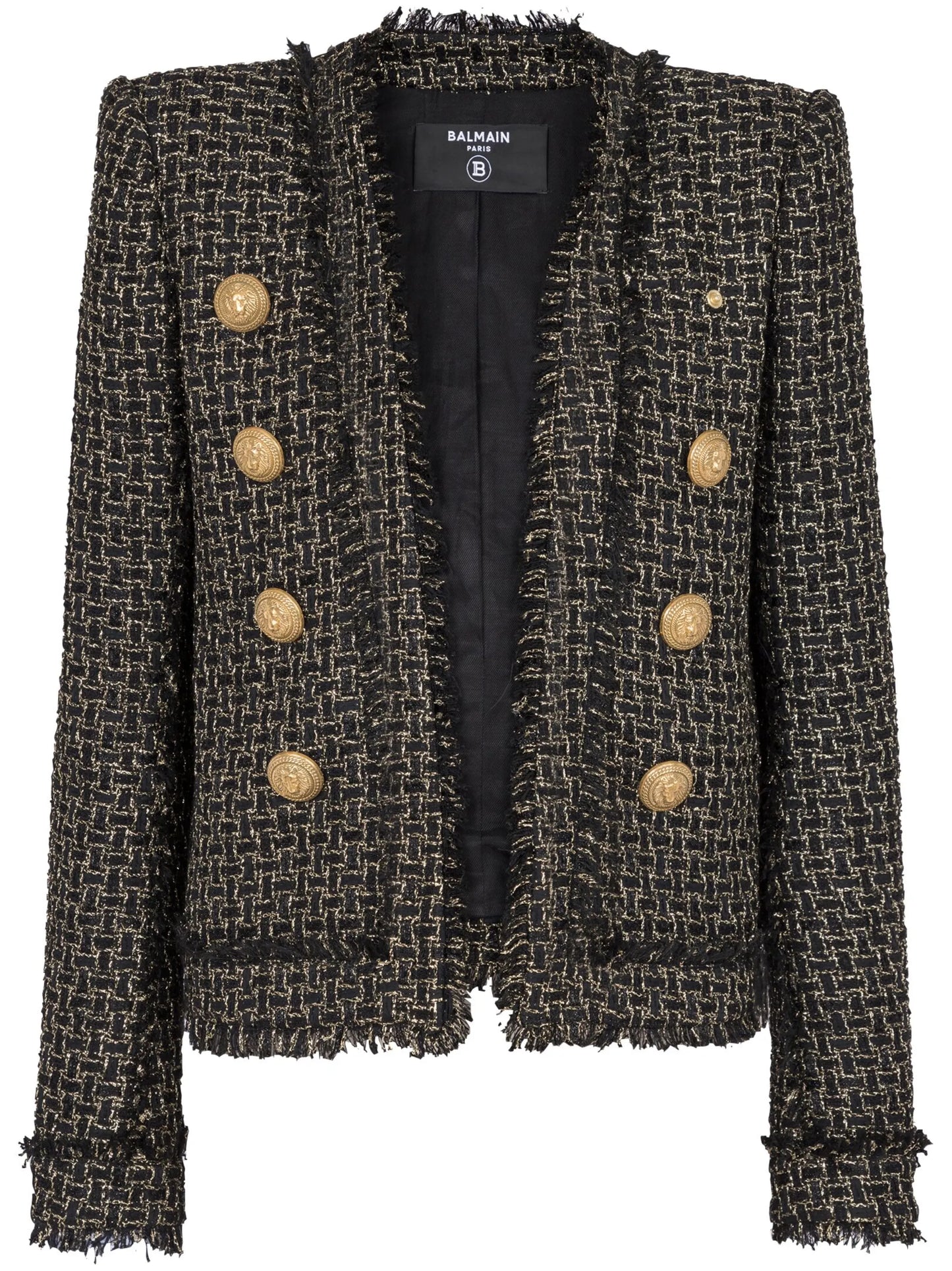 double-breasted tweed jacket