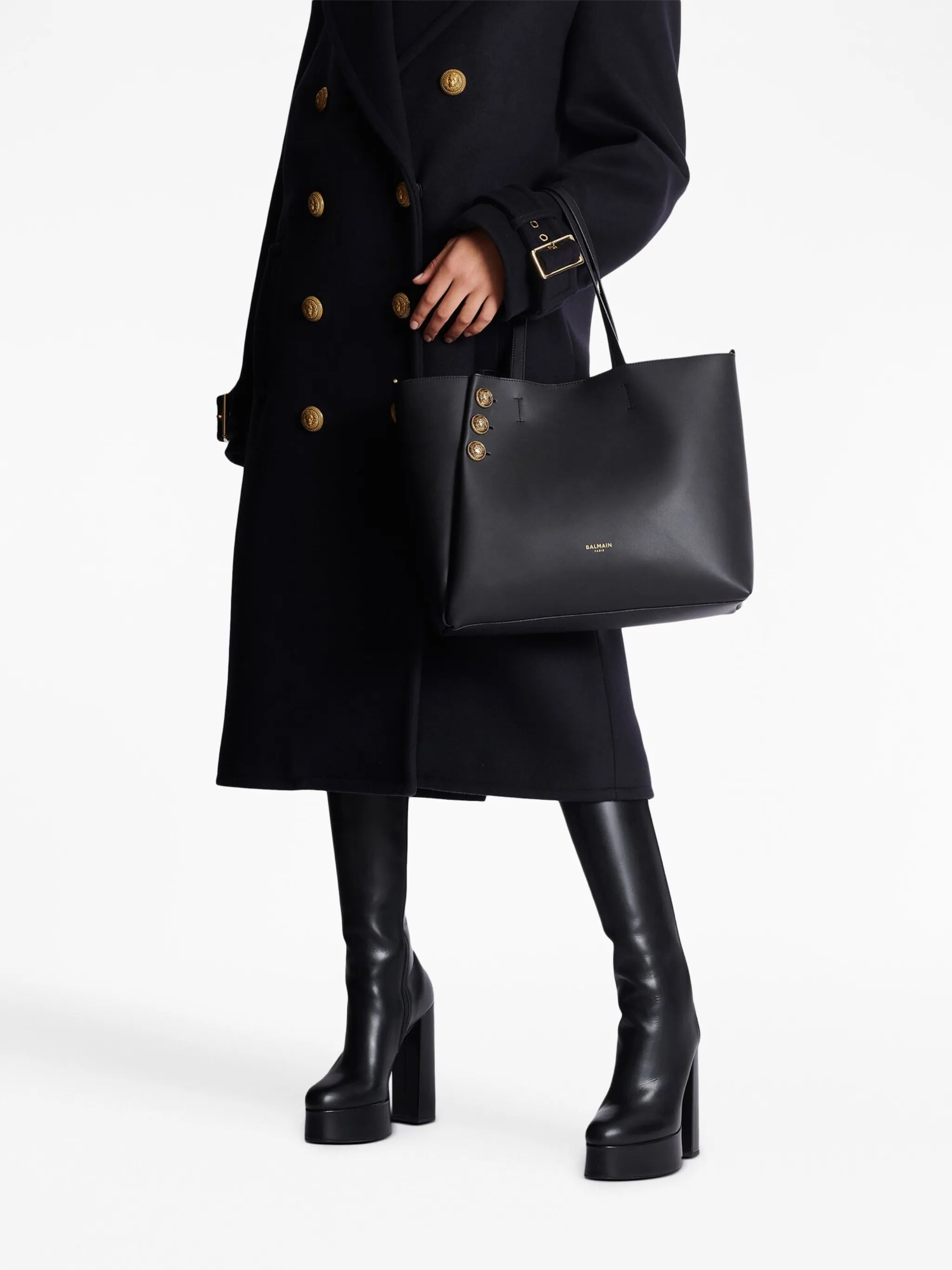 Emblème leather tote bag